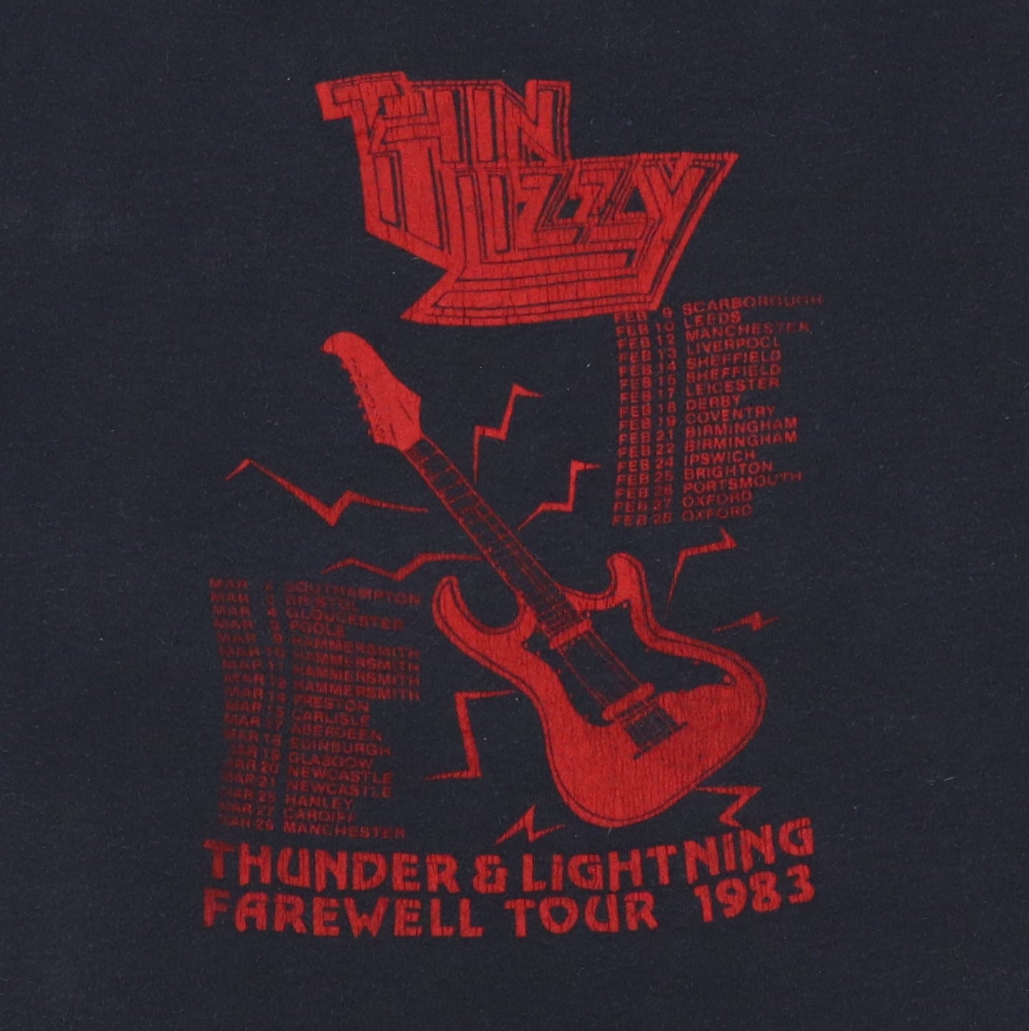 1983 Thin Lizzy Thunder And Lightning Tour Shirt