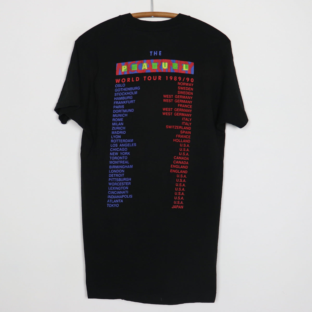 1989 Paul McCartney World Tour Shirt Style007