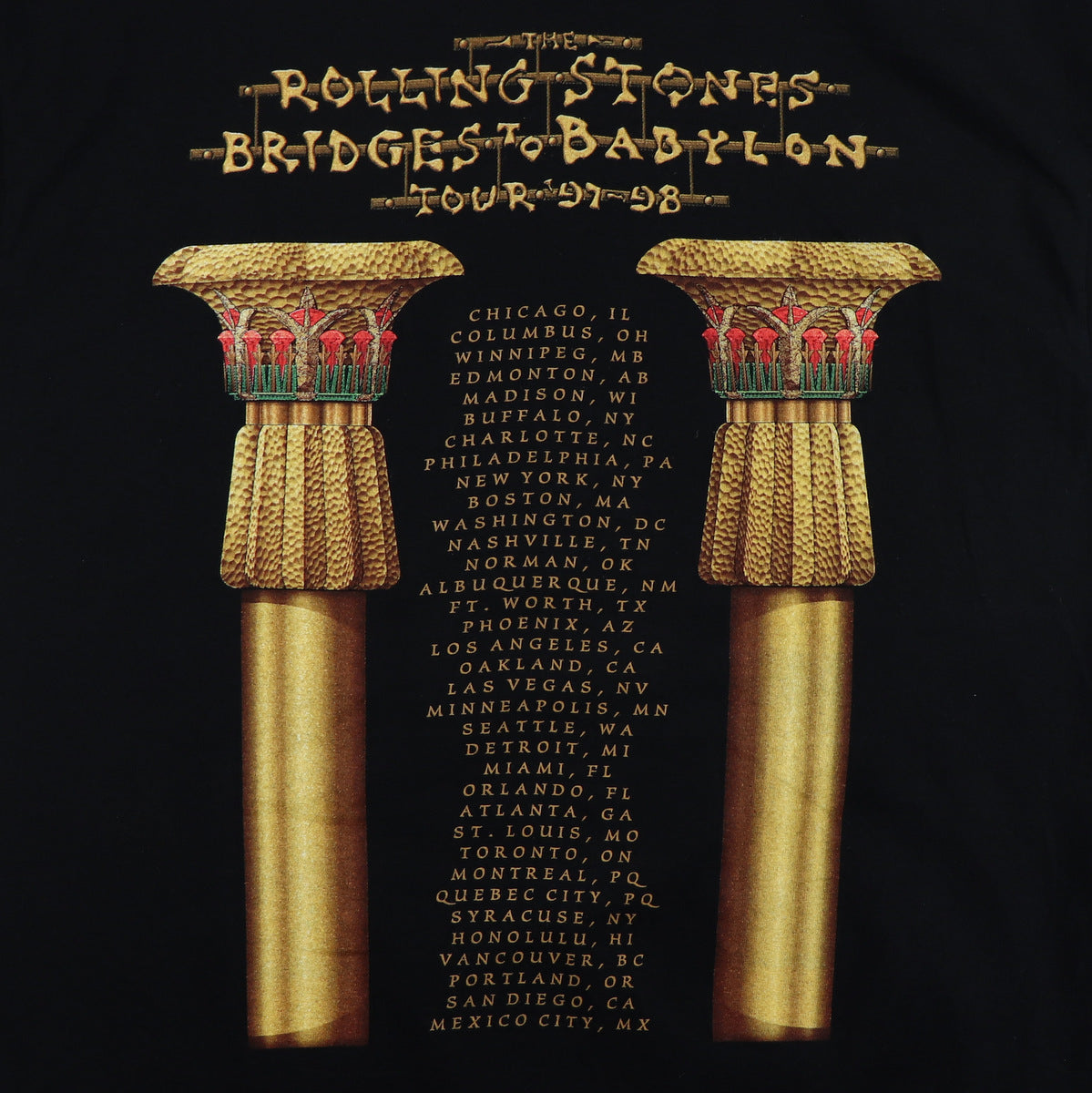 1997 Rolling Stones Bridges To Babylon Tour Shirt Style009