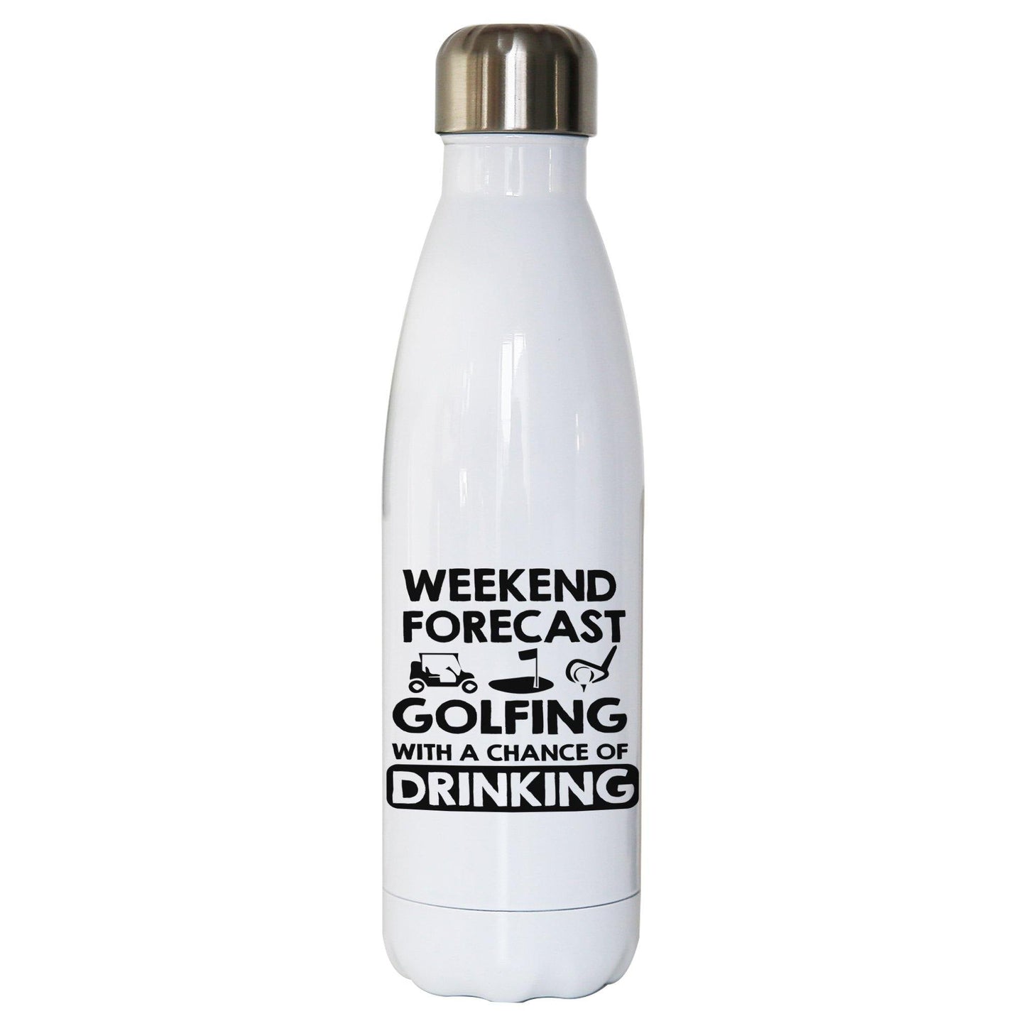 Weekend forcast golfing funny golf drinking water bottle stainless steel reusable