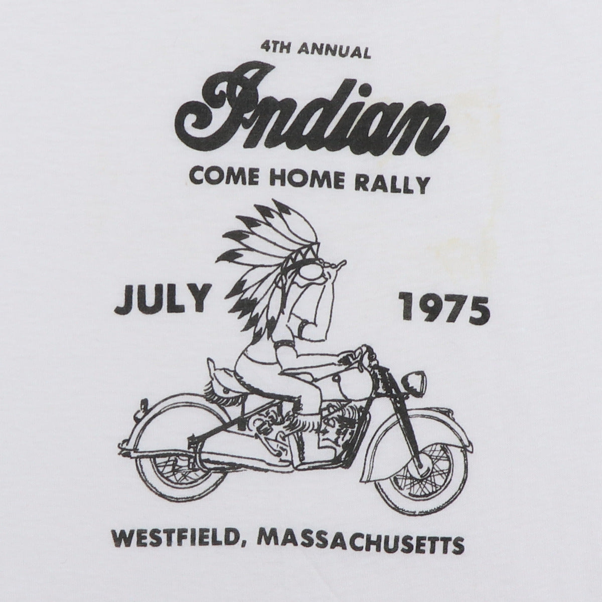 1975 Indian Motorcycles 4th Annual Come Home Rally Shirt Style001