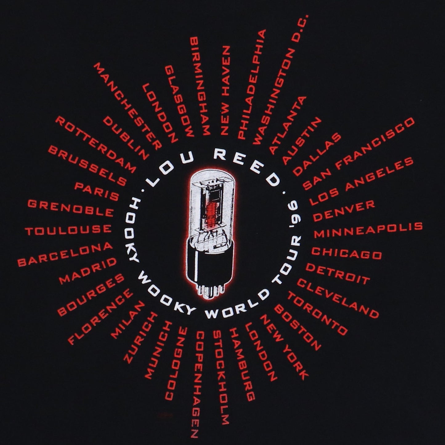 1996 Lou Reed Hooky Wooky World Tour Shirt Style001