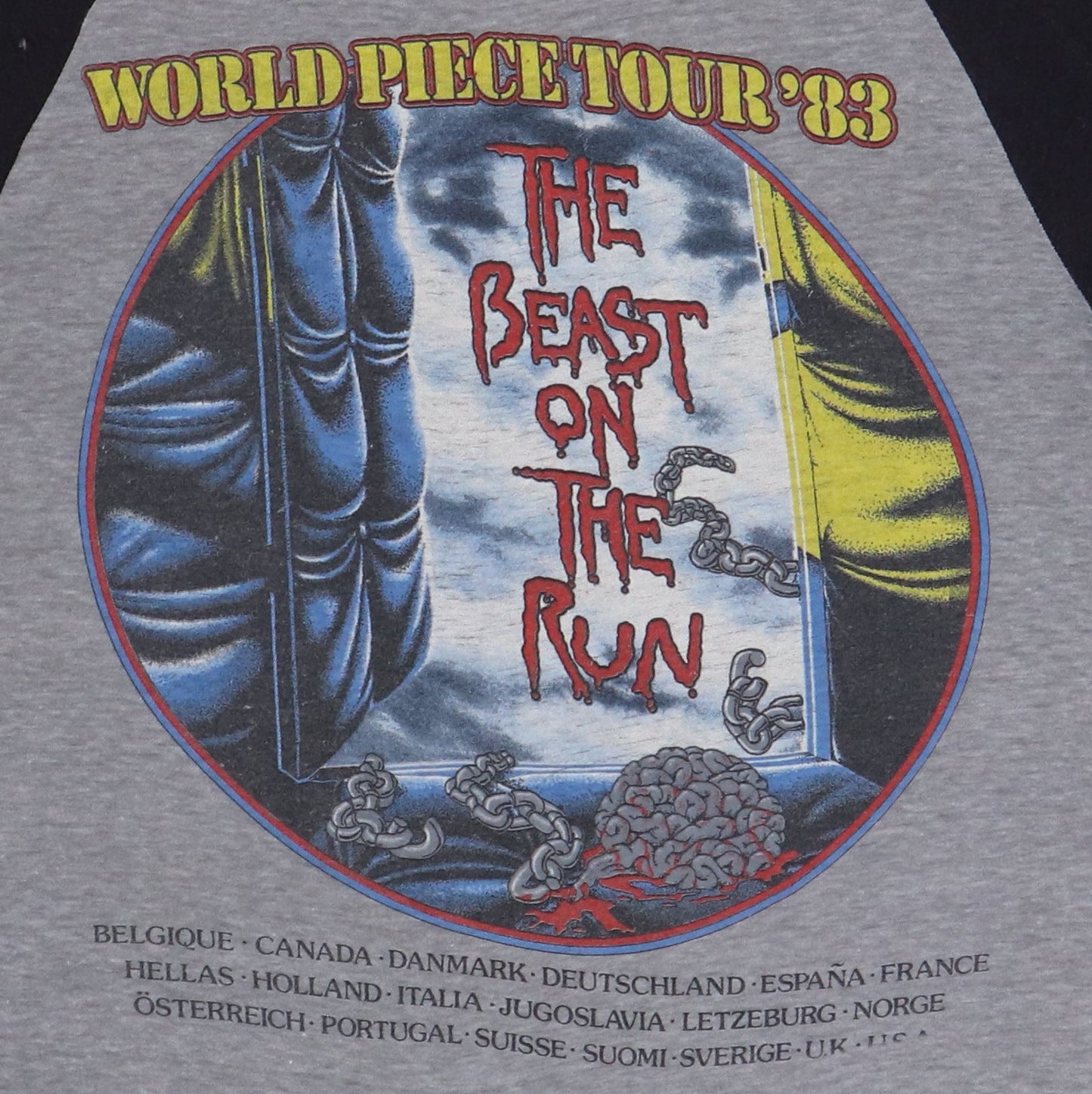 1983 Iron Maiden World Piece Tour Jersey Shirt Style001
