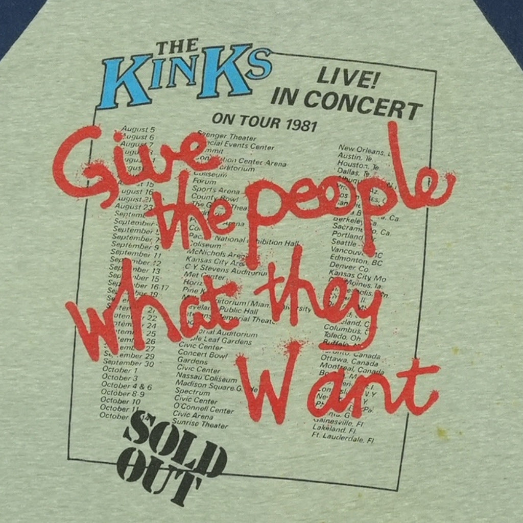 1981 The Kinks Give The People What They Want Tour Jersey Shirt Style002