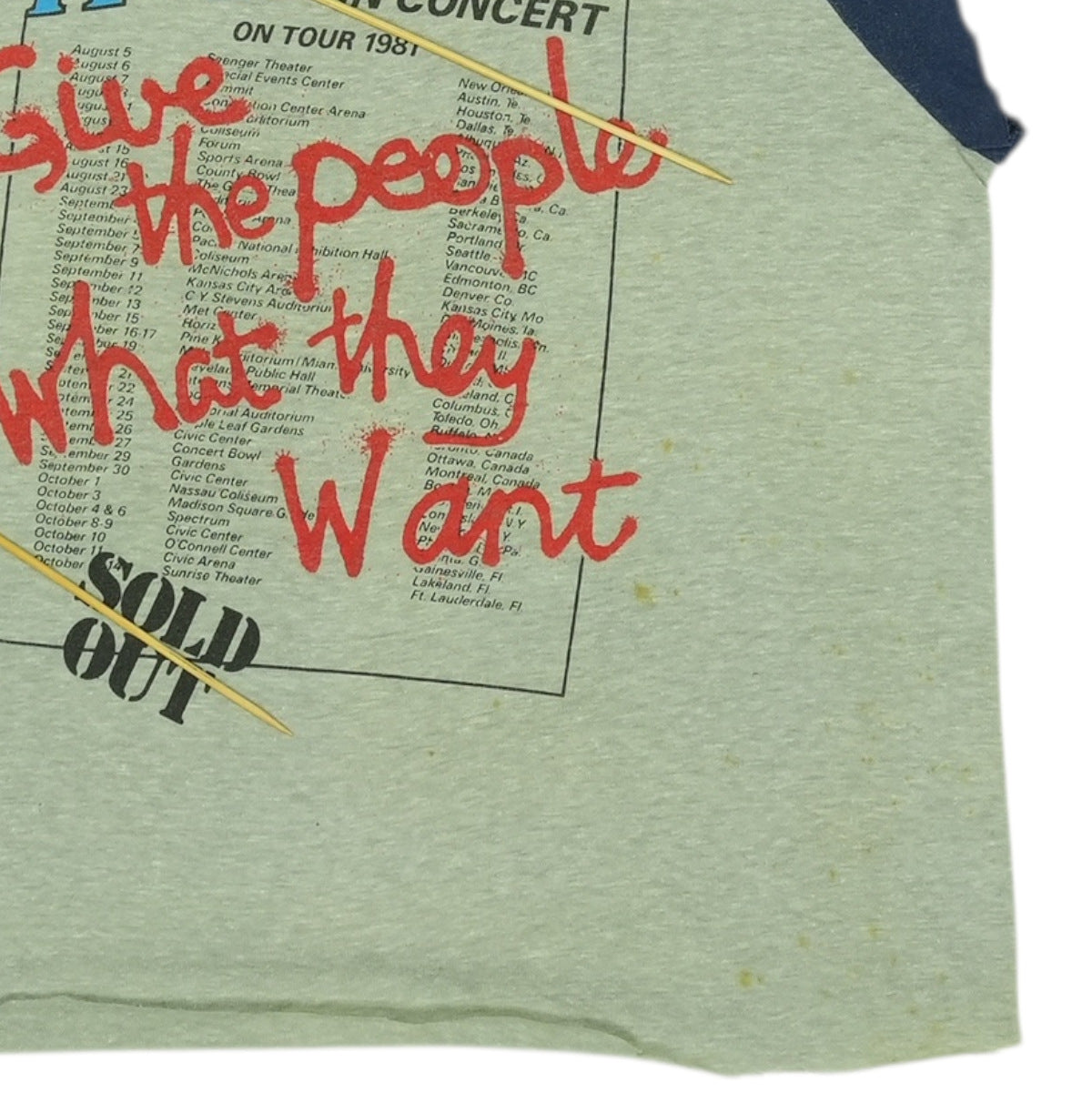 1981 The Kinks Give The People What They Want Tour Jersey Shirt Style002