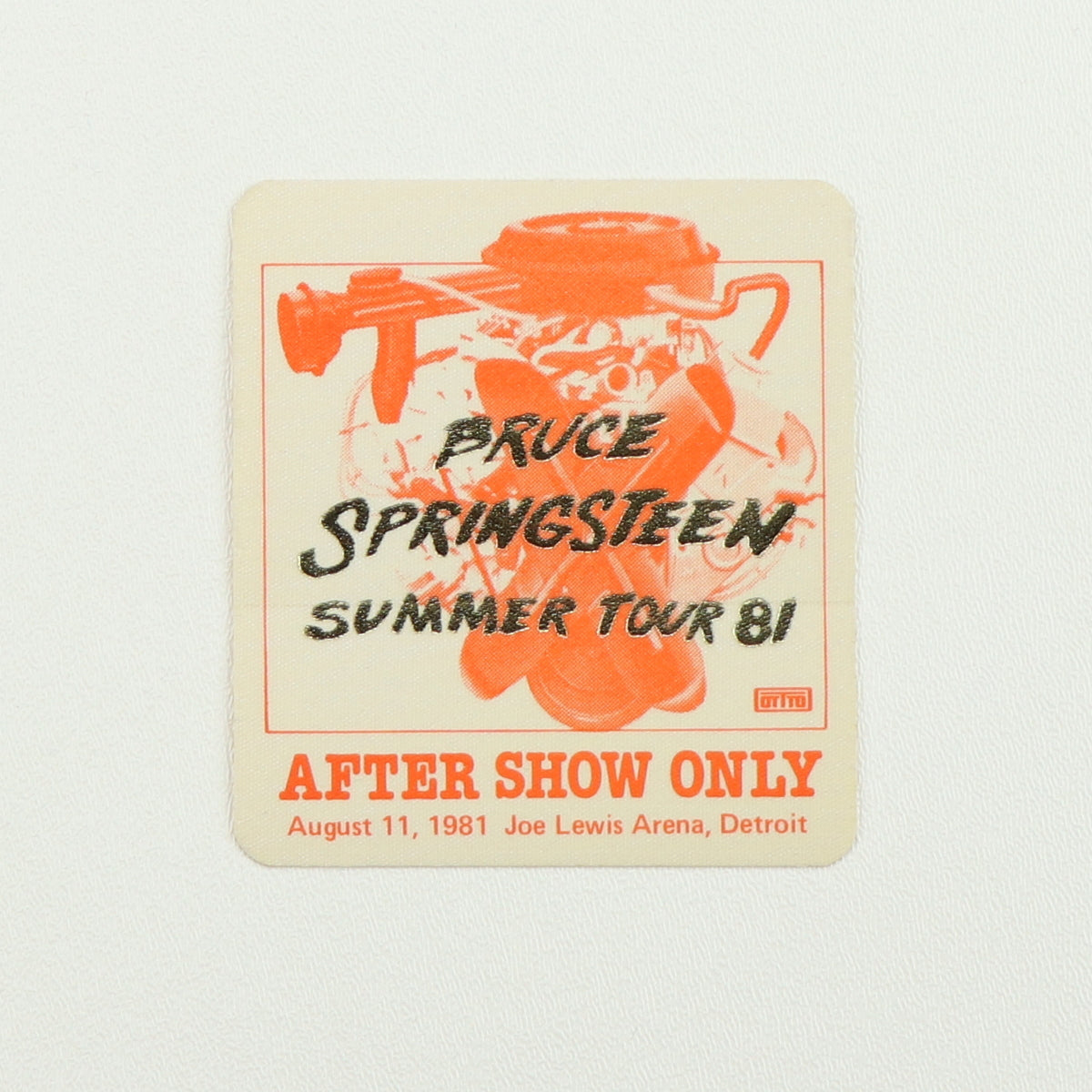 1981 Bruce Springsteen Summer Tour Aftershow Backstage Pass Style001