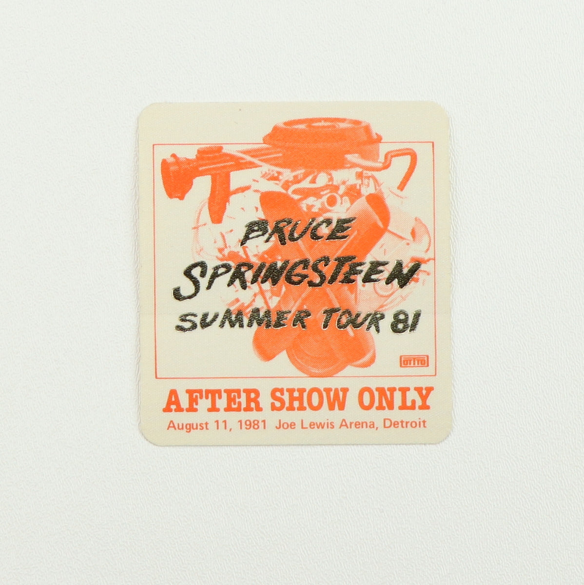 1981 Bruce Springsteen Summer Tour Aftershow Backstage Pass Style007