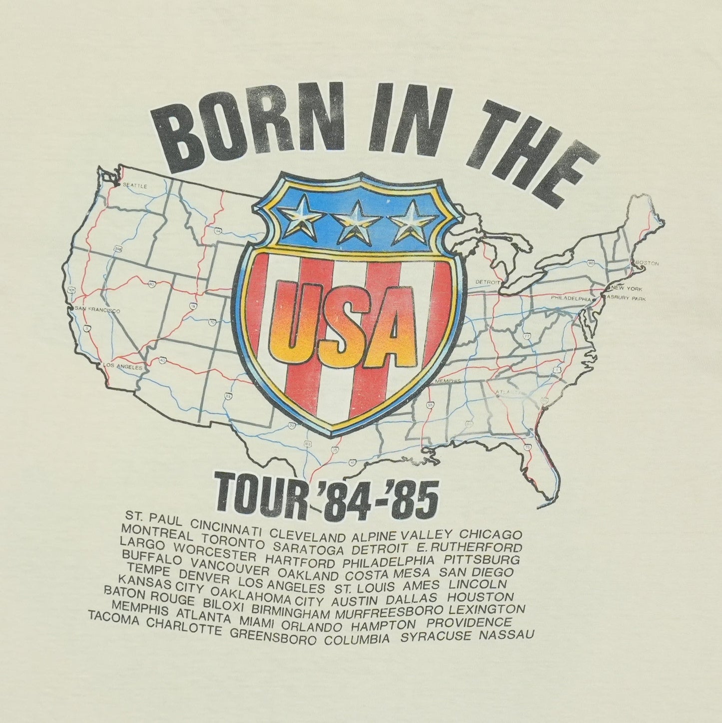 1984 Bruce Springsteen World Tour Shirt Style001