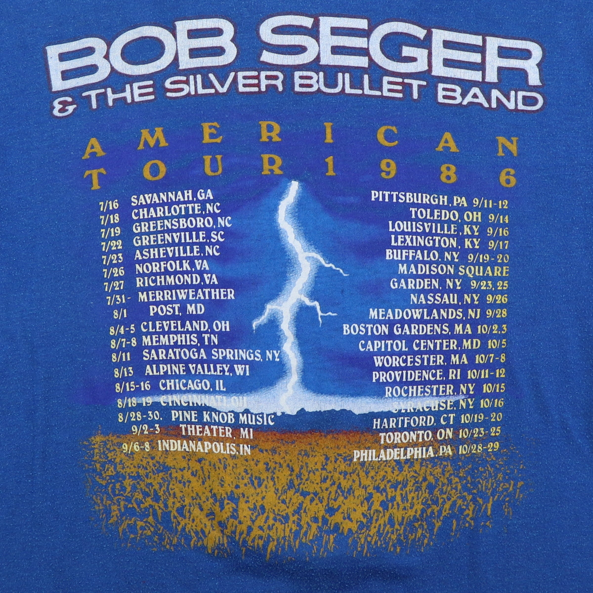 1986 Bob Seger American Storm Tour Shirt Style001