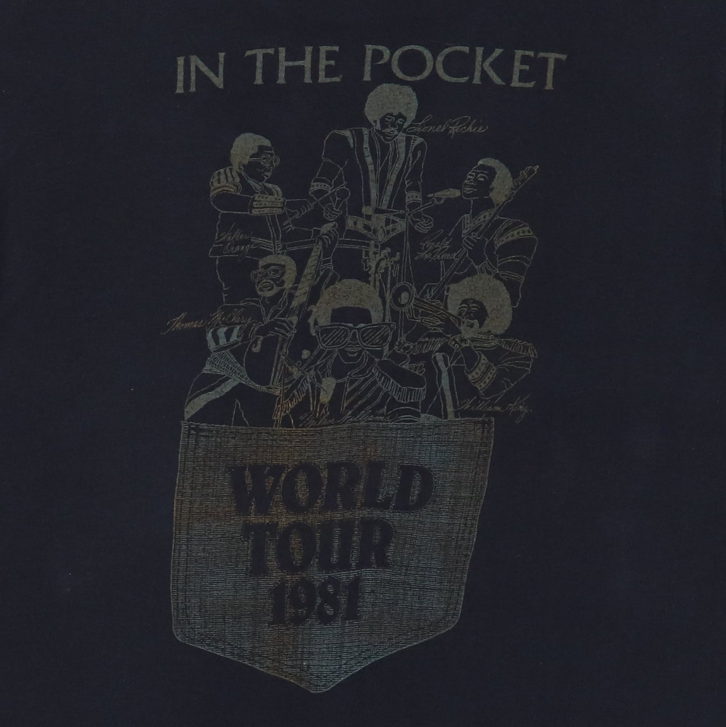 1981 Commodores In The Pocket World Tour Shirt Style001