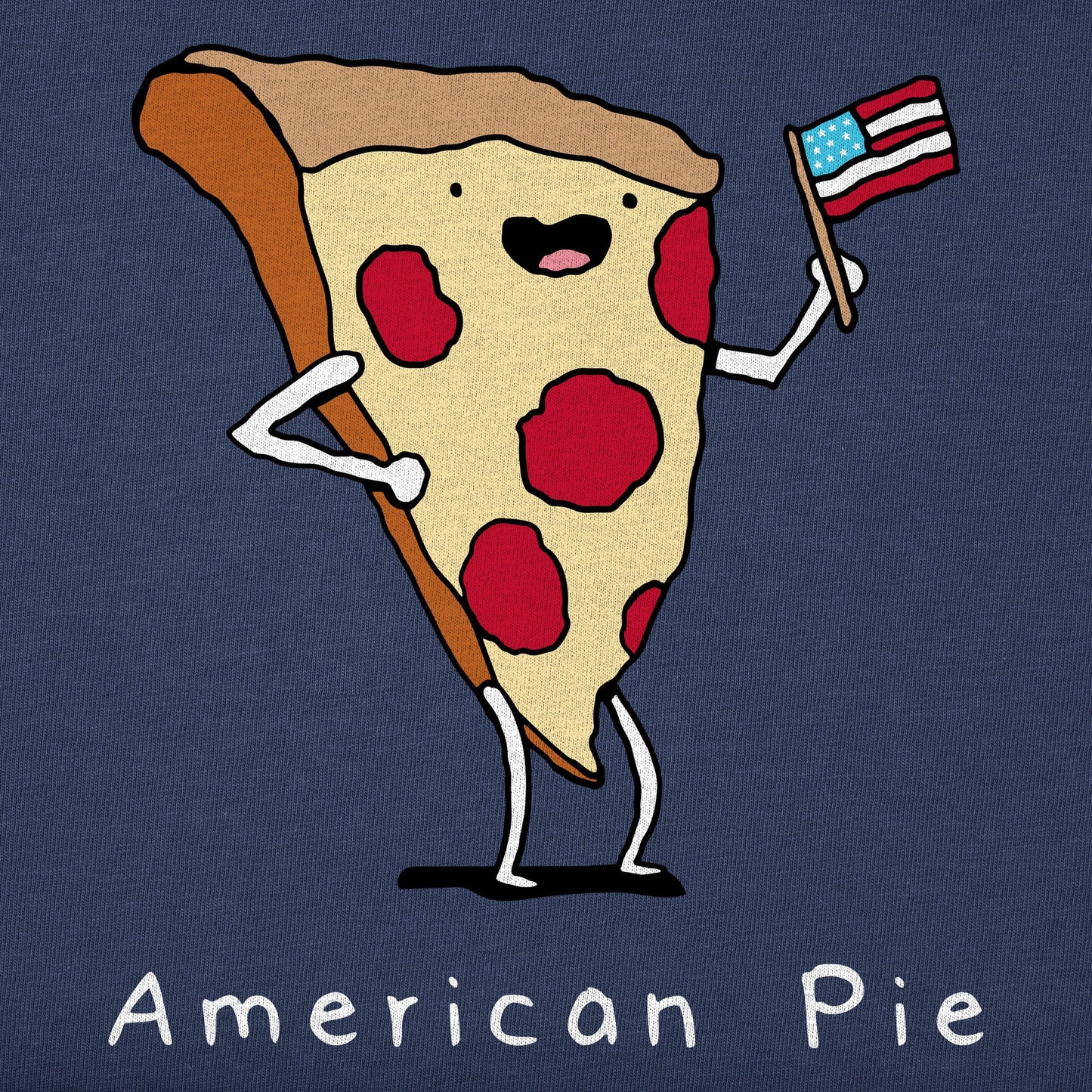 Kids American Pizza Pie Short Sleeve Crusher Tee