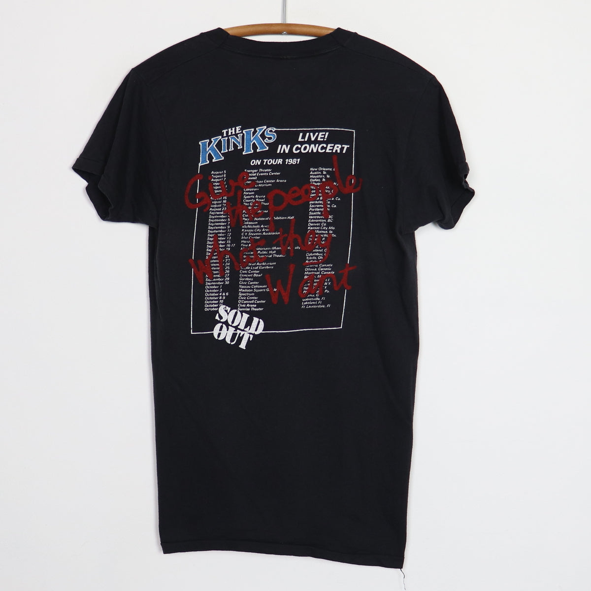 1981 The Kinks Give The People What They Want Tour Shirt