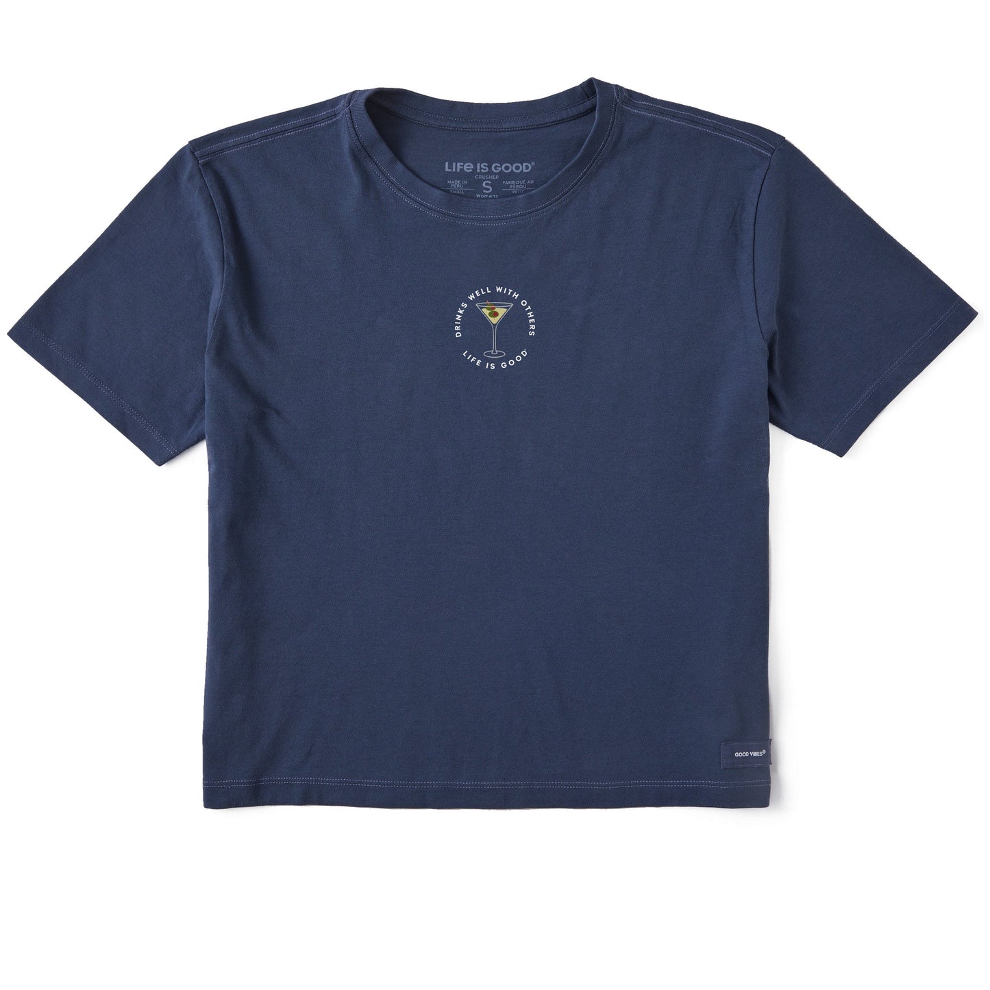 Women's Drinks Well with Others Martini Short Sleeve Crusher Boxy Tee