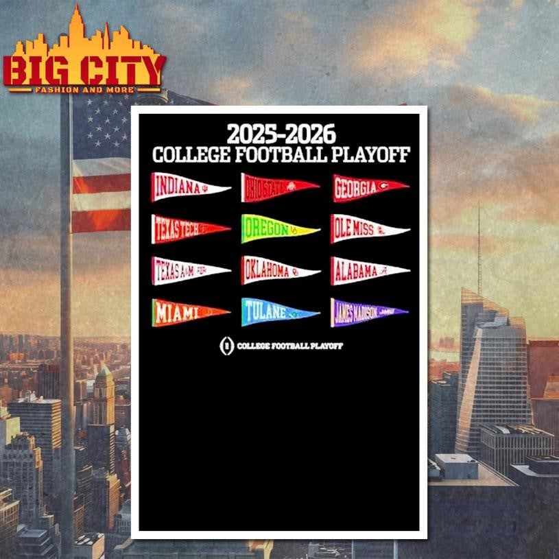 12 Team Pennant College Football Playoff 2025-26 Shirt