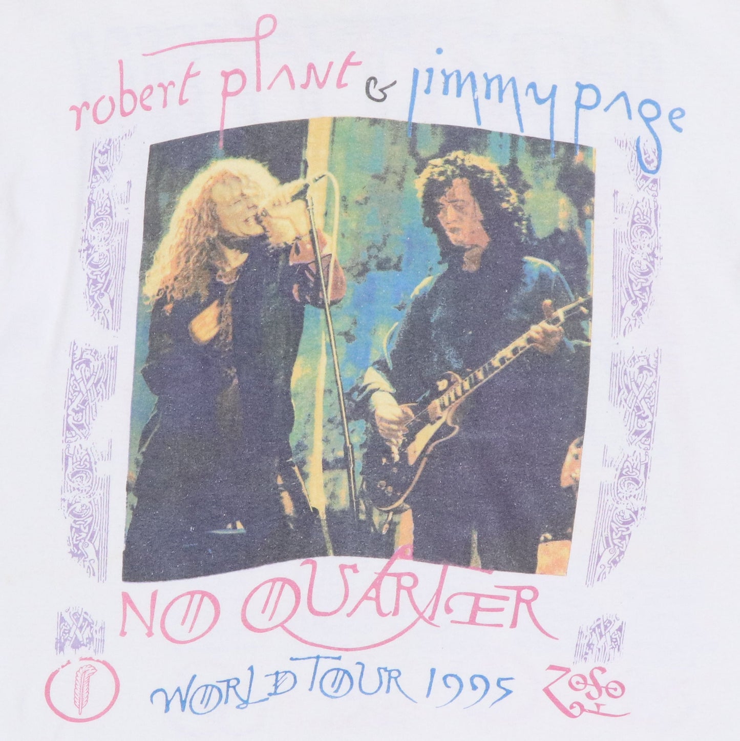 1995 Jimmy Page Robert Plant No Quarter World Tour Shirt Style003