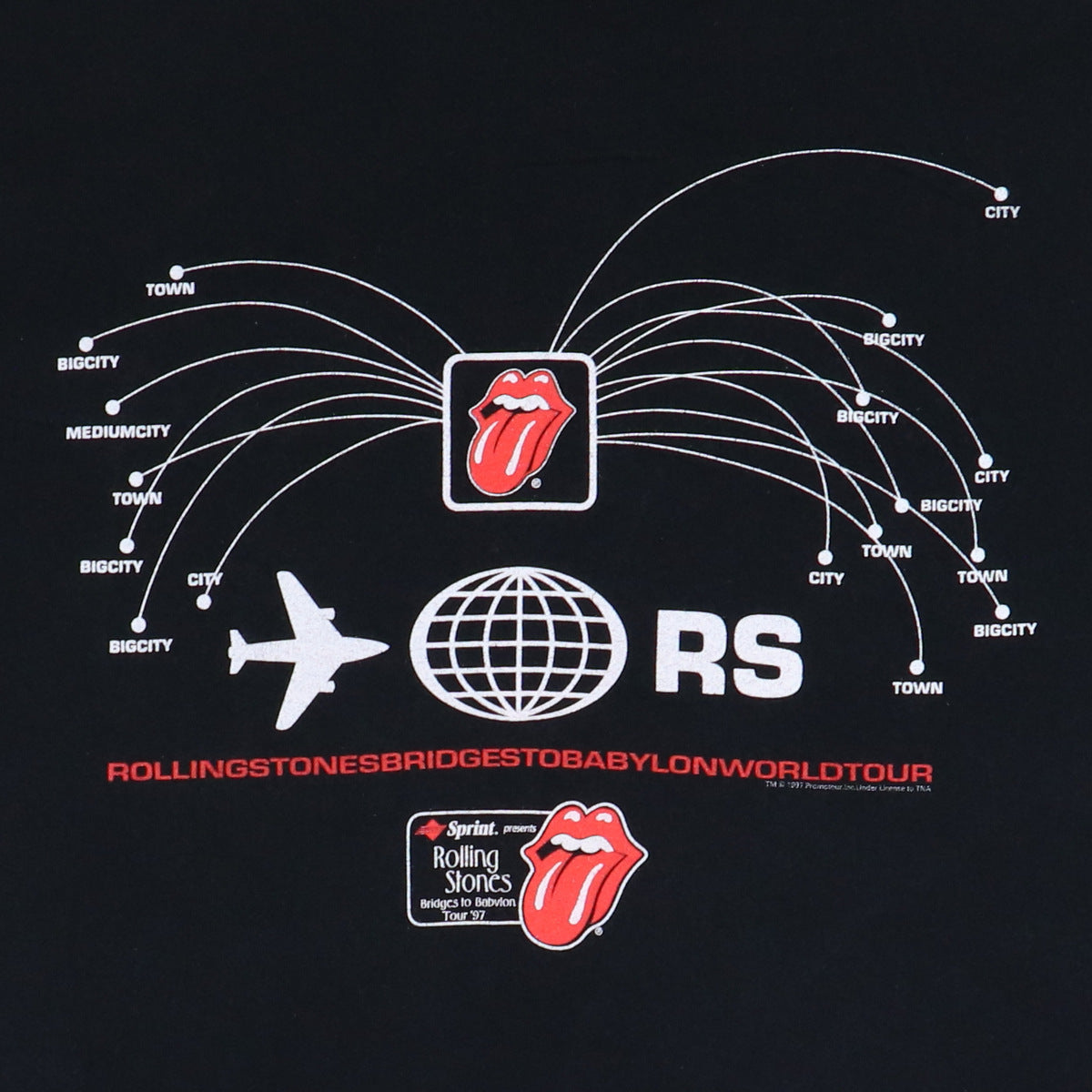 1997 Rolling Stones Bridges To Babylon Tour Shirt Style016