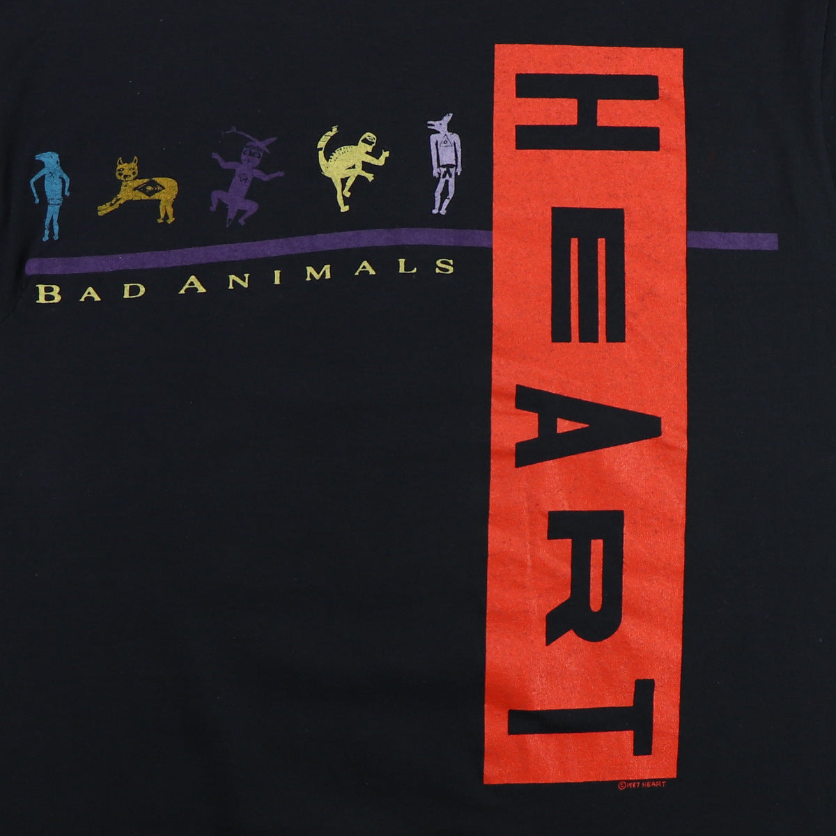 1987 Heart Bad Animals World Tour Shirt Style001