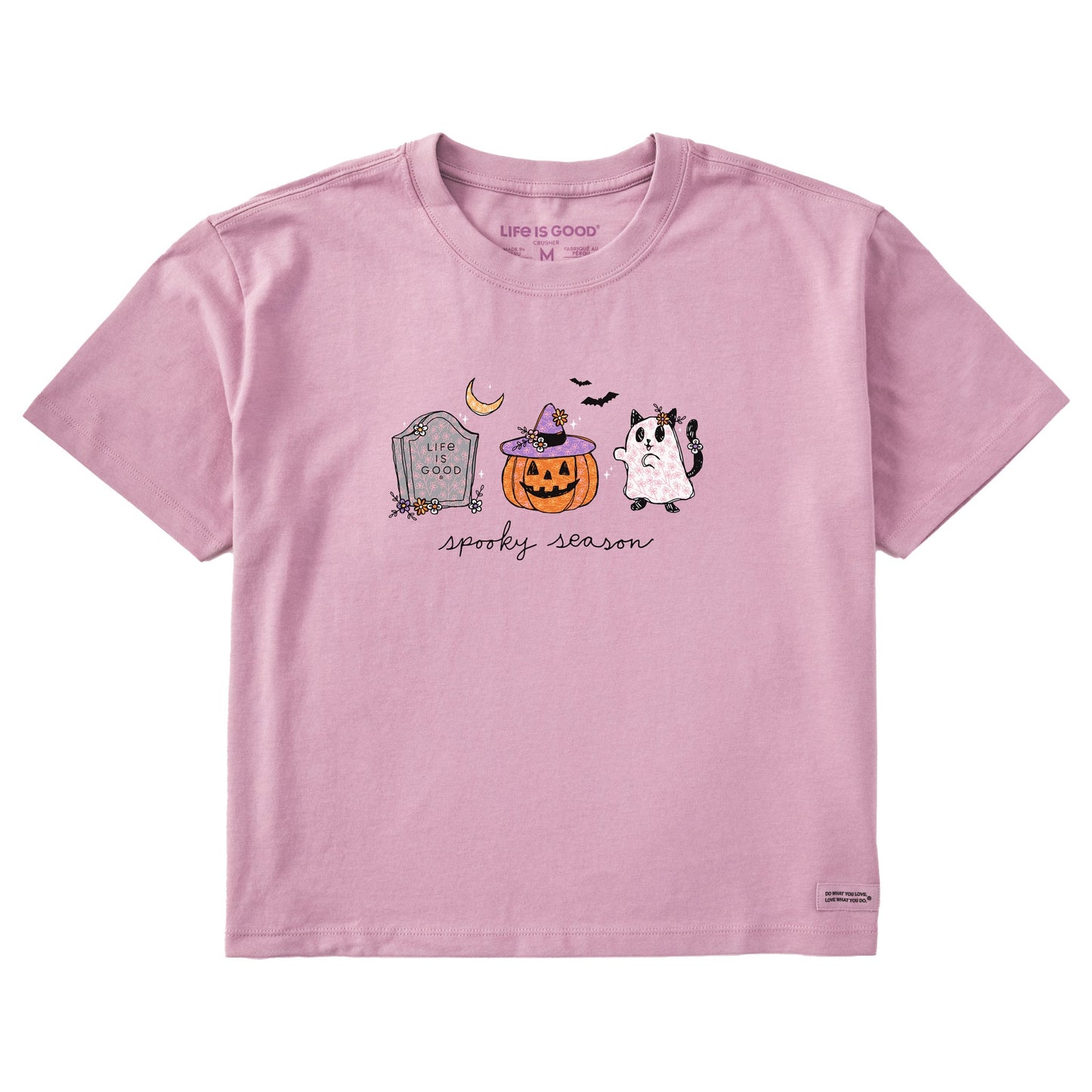 Women's Spooky Season Halloween Short Sleeve Crusher Boxy Tee