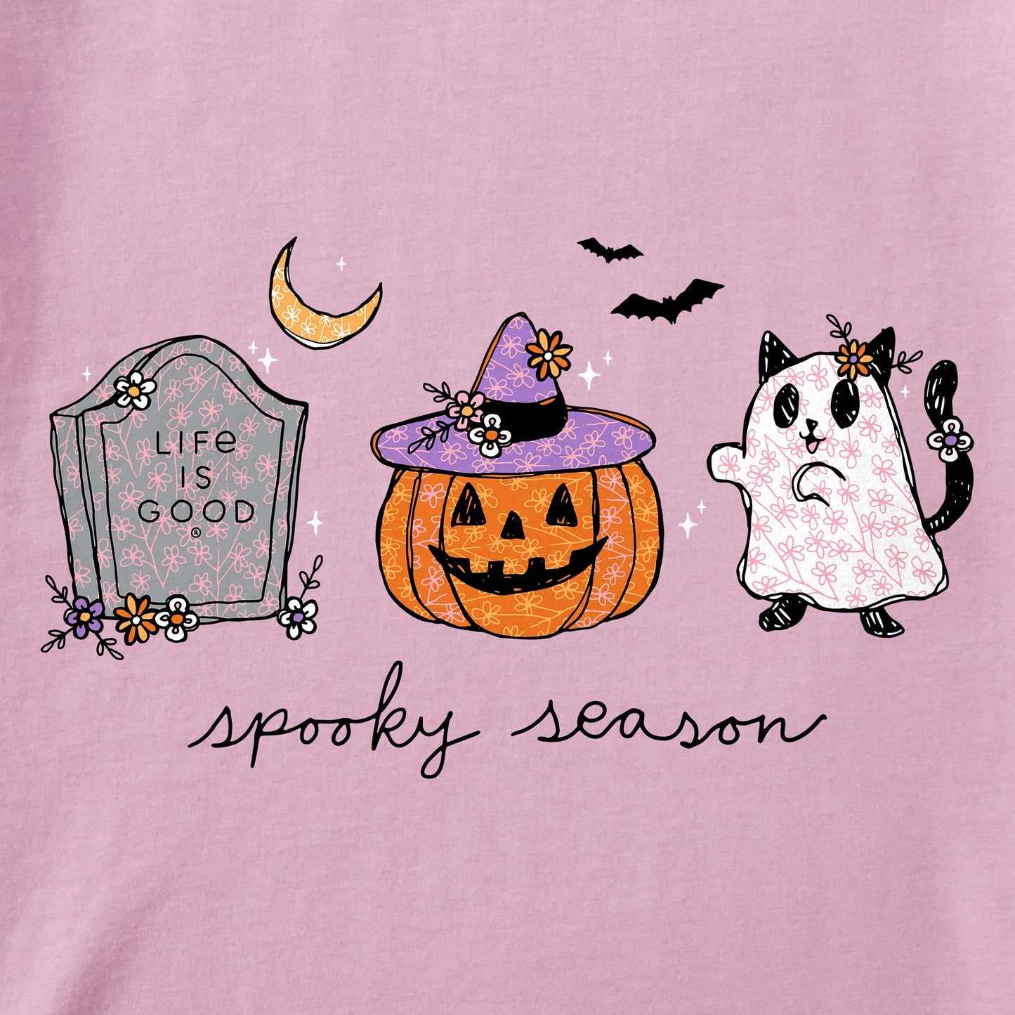 Women's Spooky Season Halloween Short Sleeve Crusher Boxy Tee