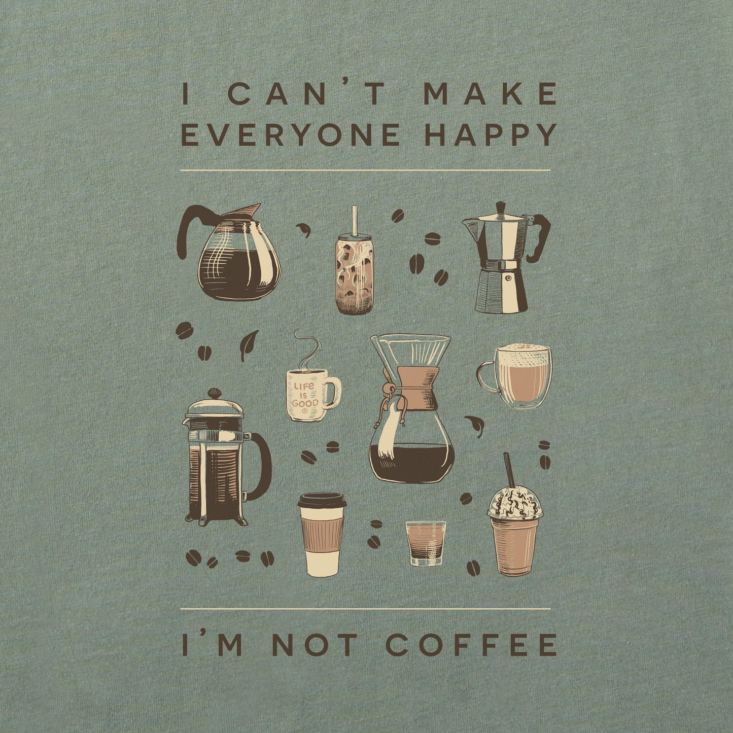 Women's Happy Coffee Short Sleeve Crusher Tee