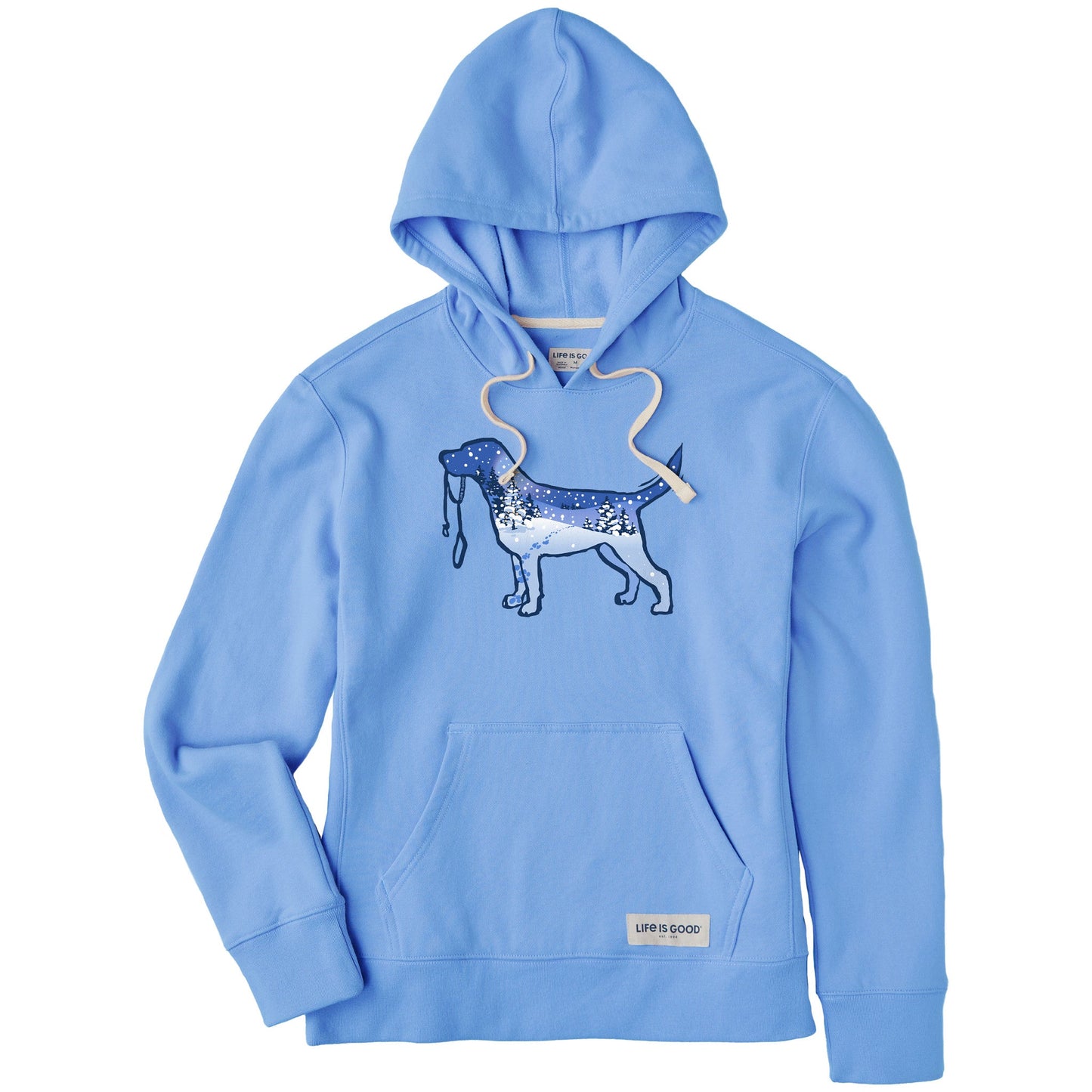 Women's Snowscape Dog Simply True Fleece Hoodie