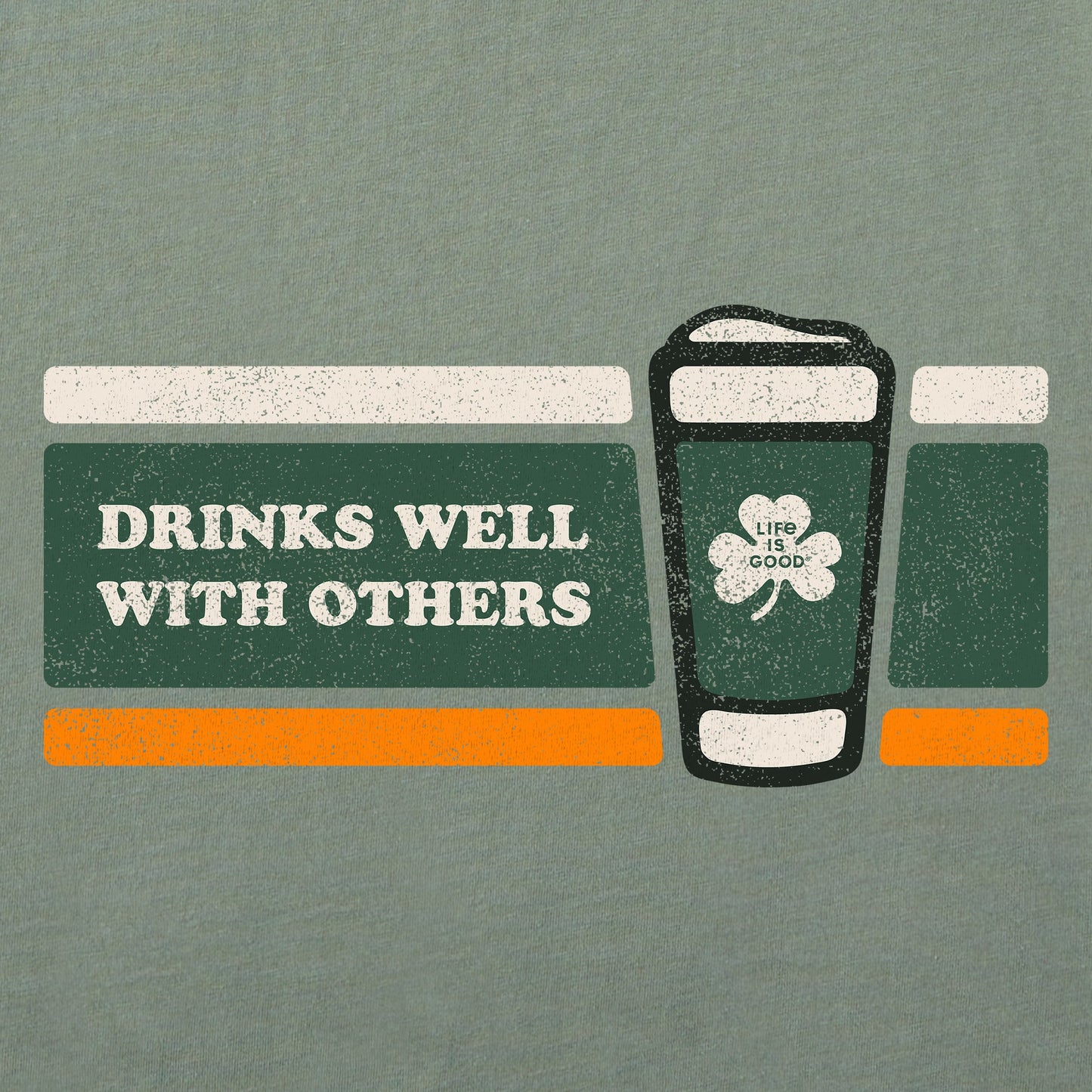 Women's Stripe Drinks Well with Others Short Sleeve Crusher Tee
