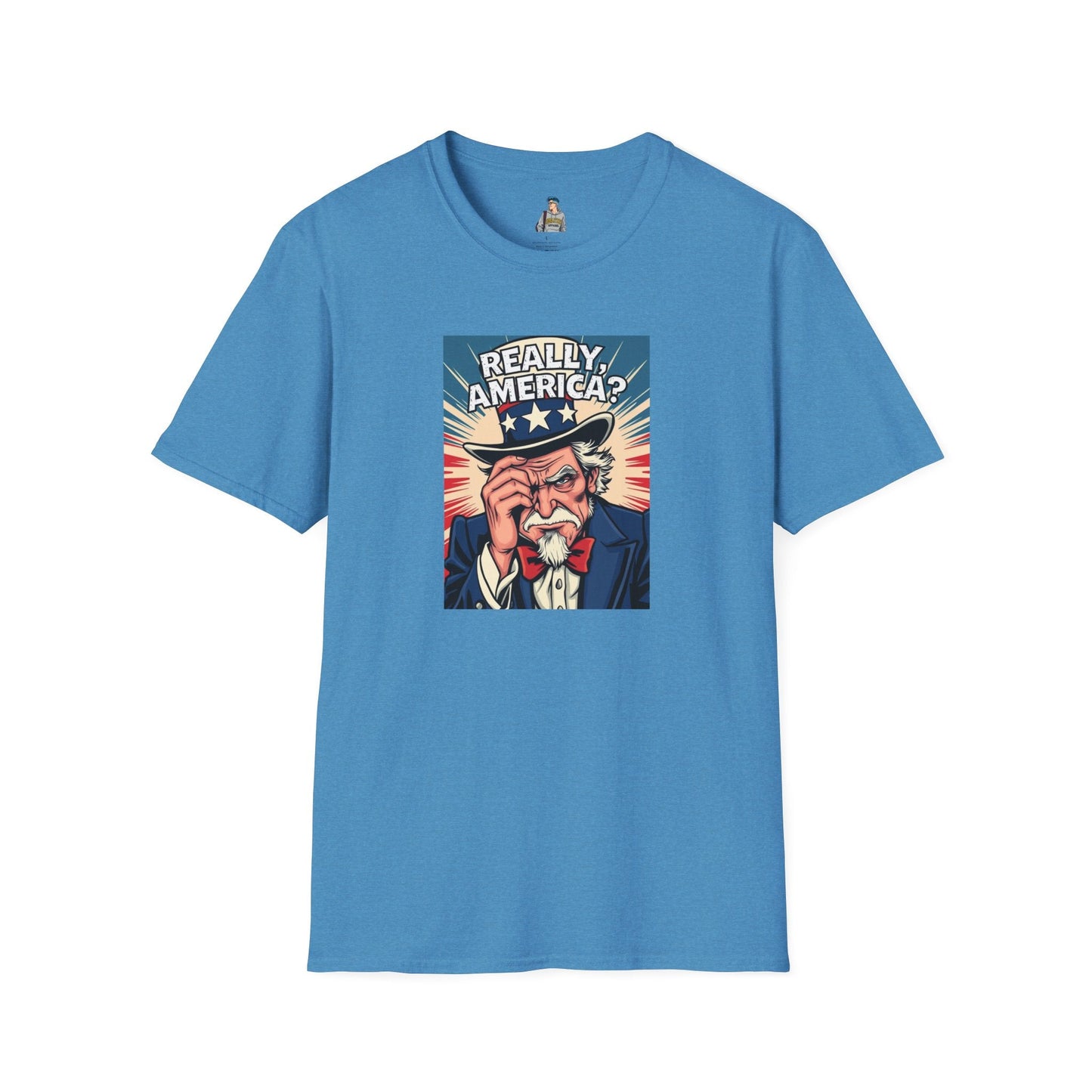 Uncle Sam in disbelief Really, America? Unisex softstyle T-Shirt