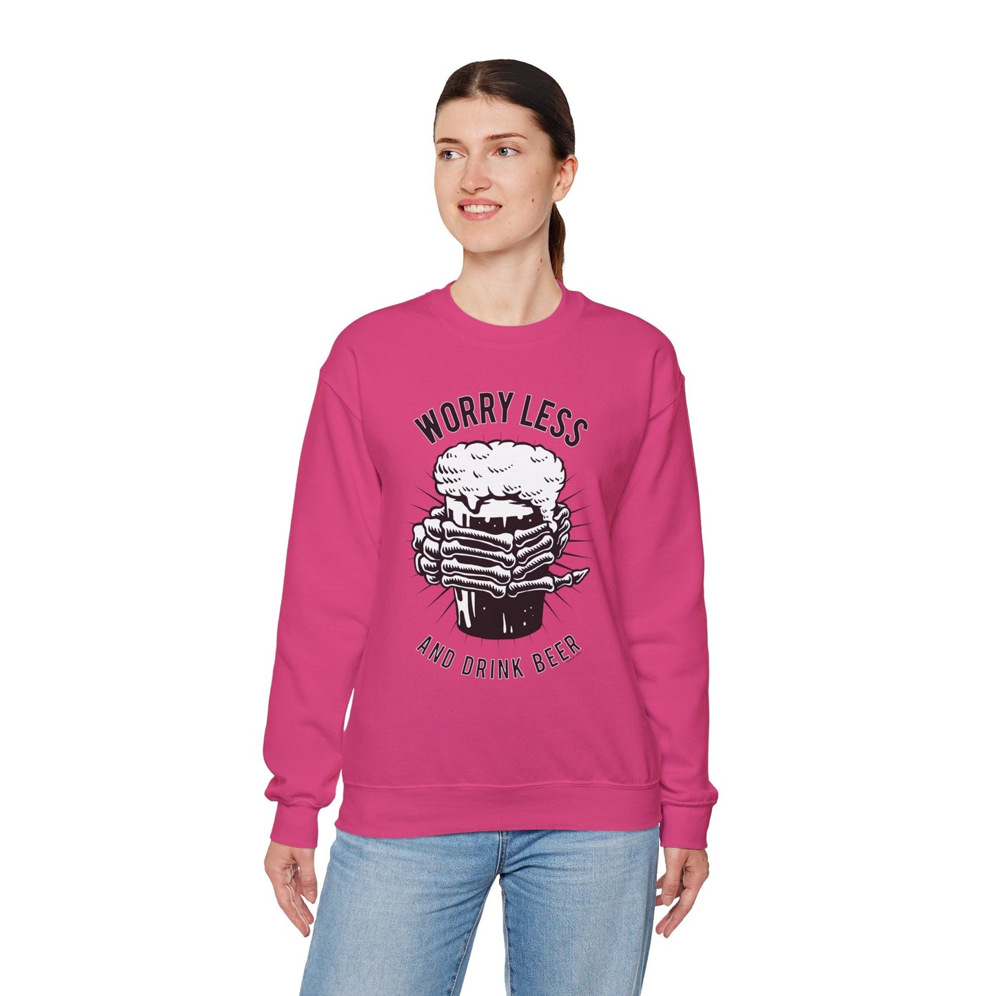 Worry Less and Drink Beer Crewneck Sweatshirt