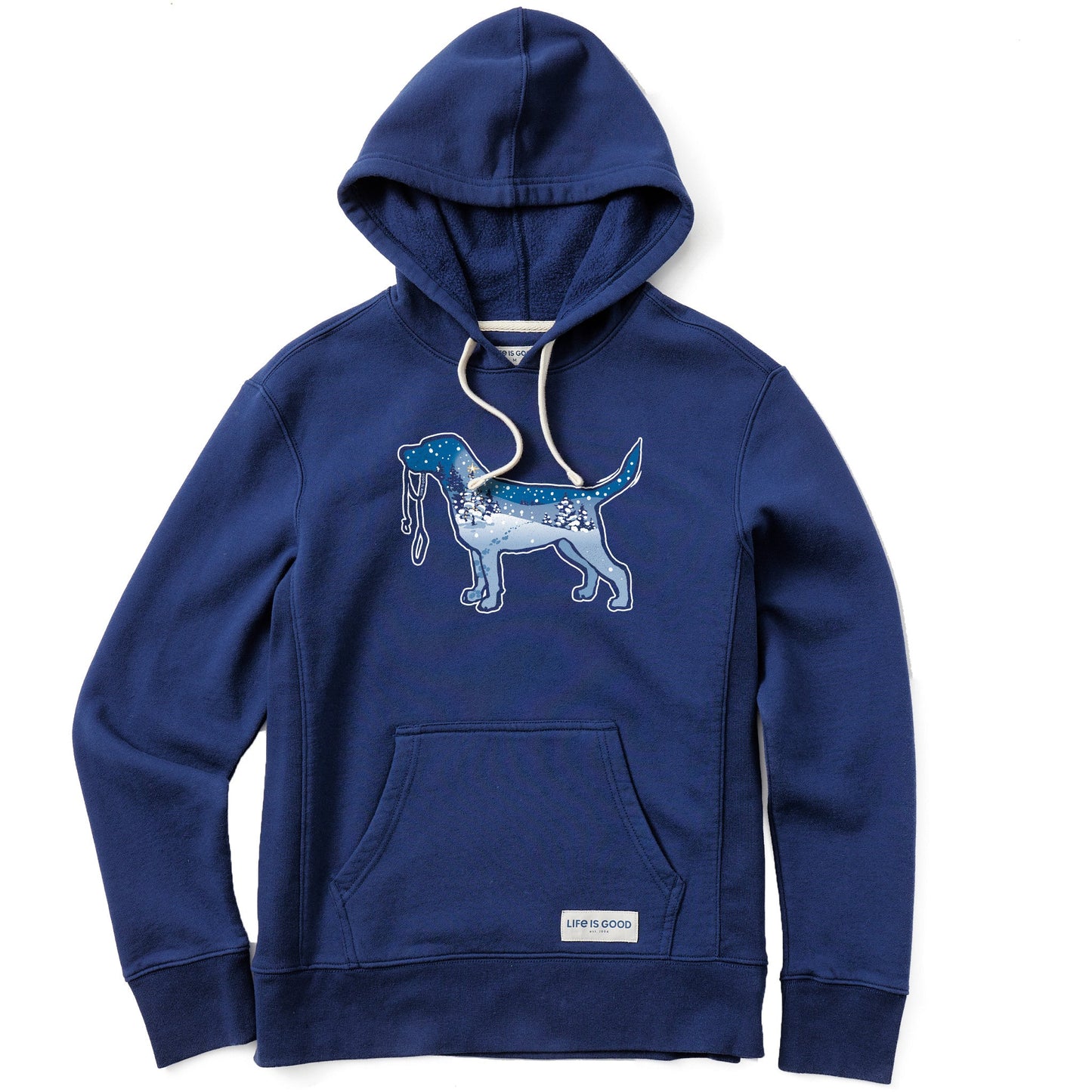 Women's Snowscape Dog Simply True Fleece Hoodie