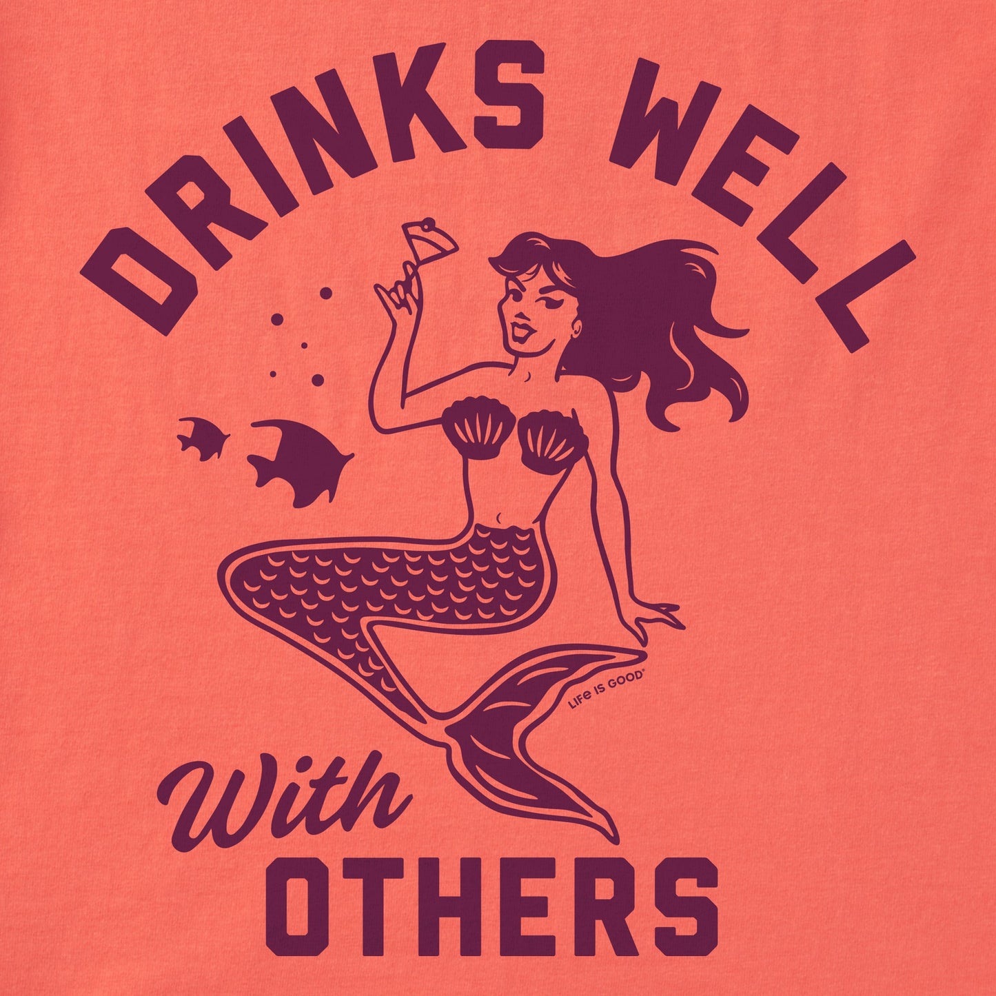 Women's Drinks Well with Others Mermaid Short Sleeve Crusher Boxy Tee