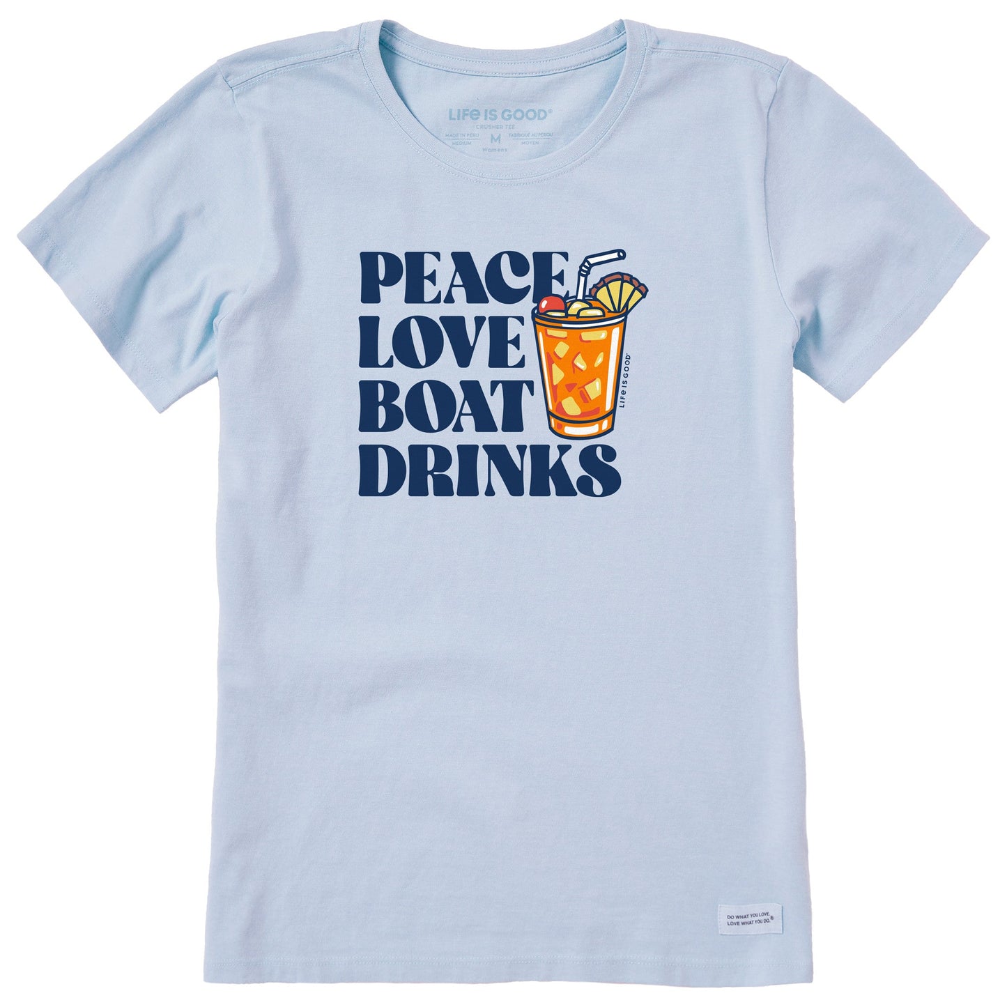 Women's Peace Love Boat Drinks Short Sleeve Crusher Tee