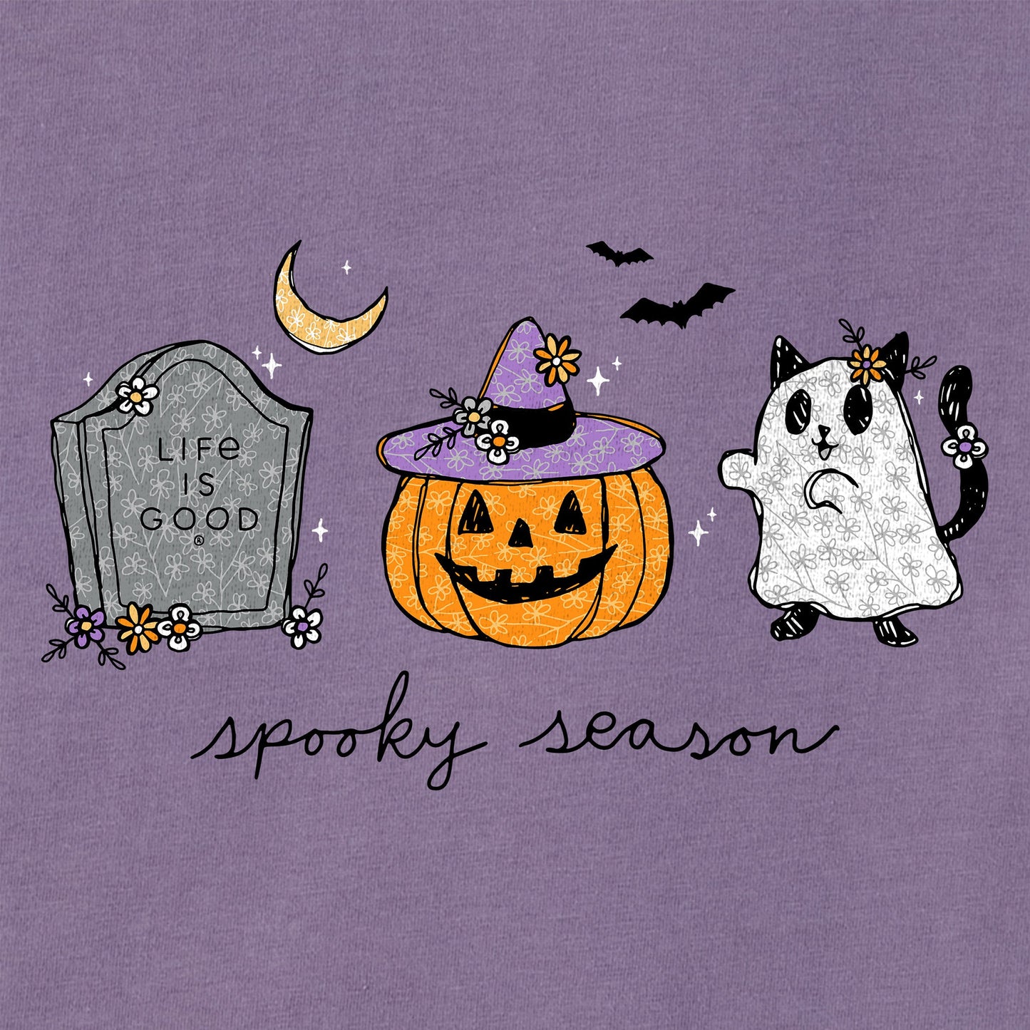 Women's Spooky Season Halloween Short Sleeve Crusher Tee