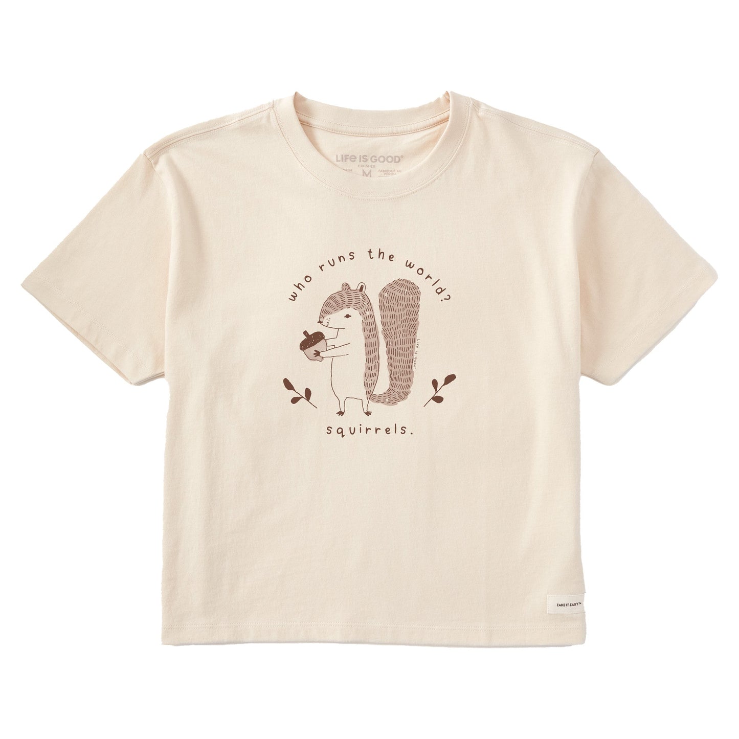 Women's Who Runs the World? Squirrels Short Sleeve Crusher Boxy Tee