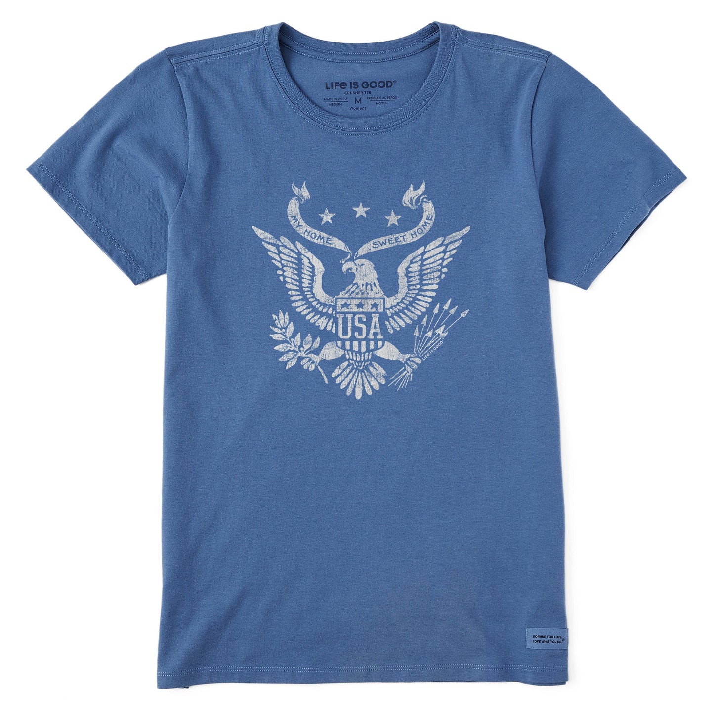 Women's Home Sweet Home USA Eagle Short Sleeve Crusher Tee