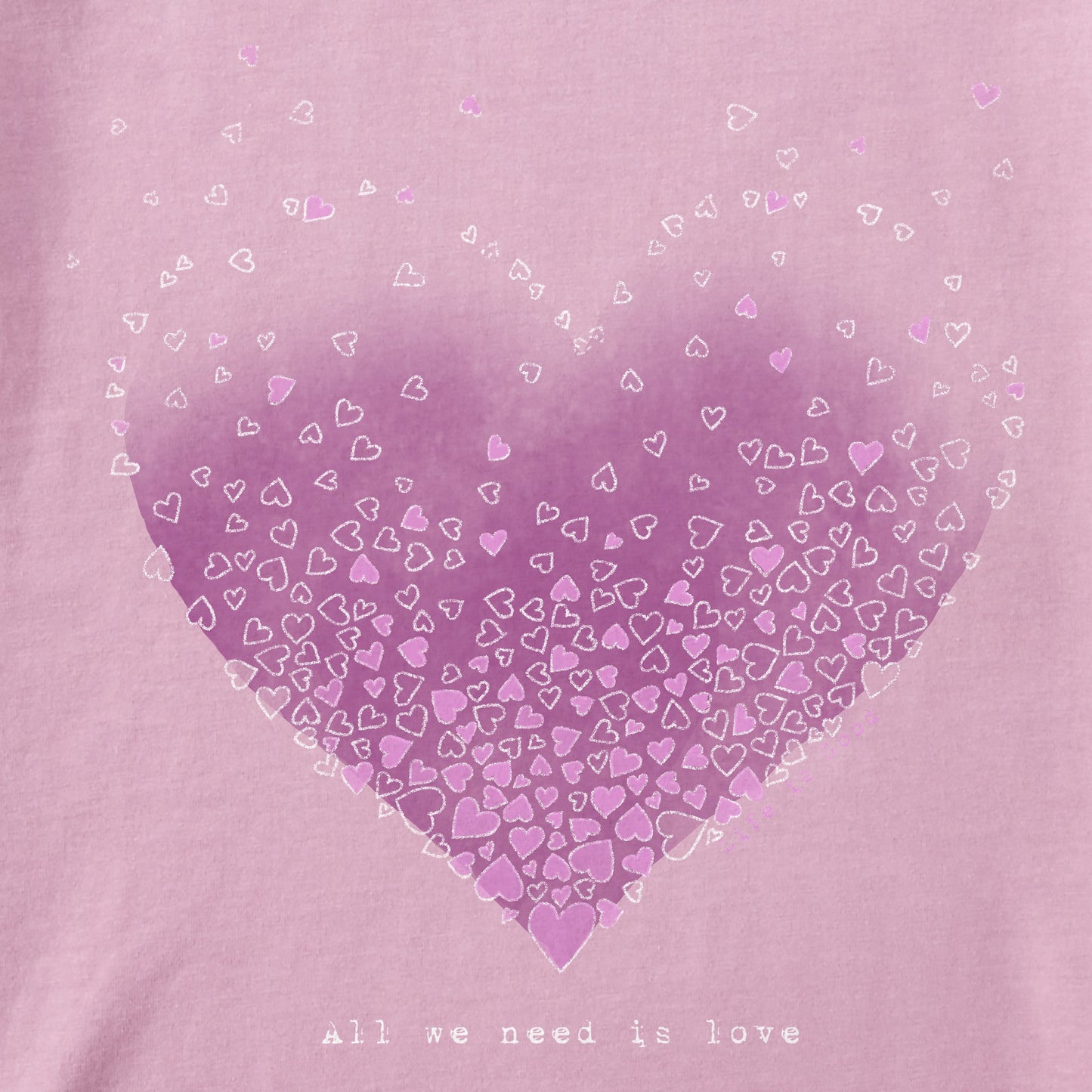 Women's Scattered Hearts Short Sleeve Crusher Boxy Tee