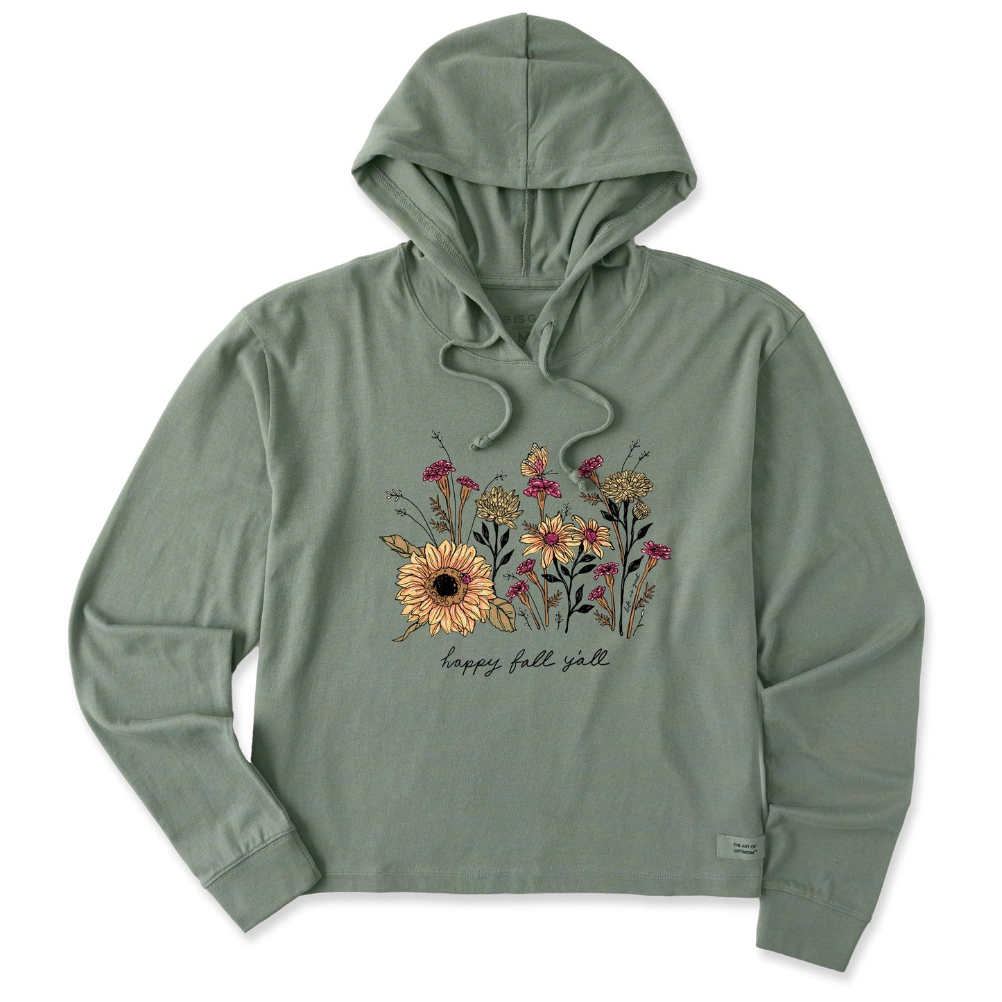 Women's Happy Fall Flowers Crusher Boxy Hoodie
