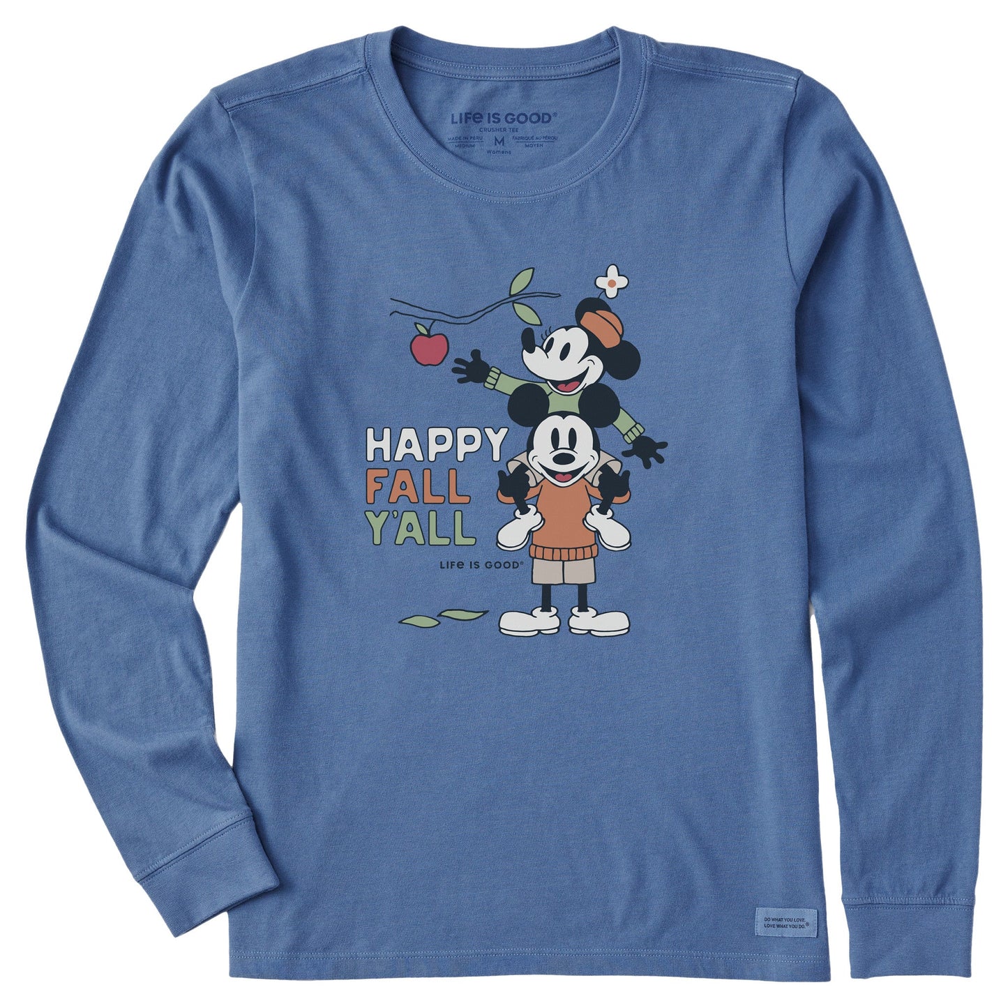 Women's Happy Fall Yall Apple Picking Long Sleeve Crusher Tee
