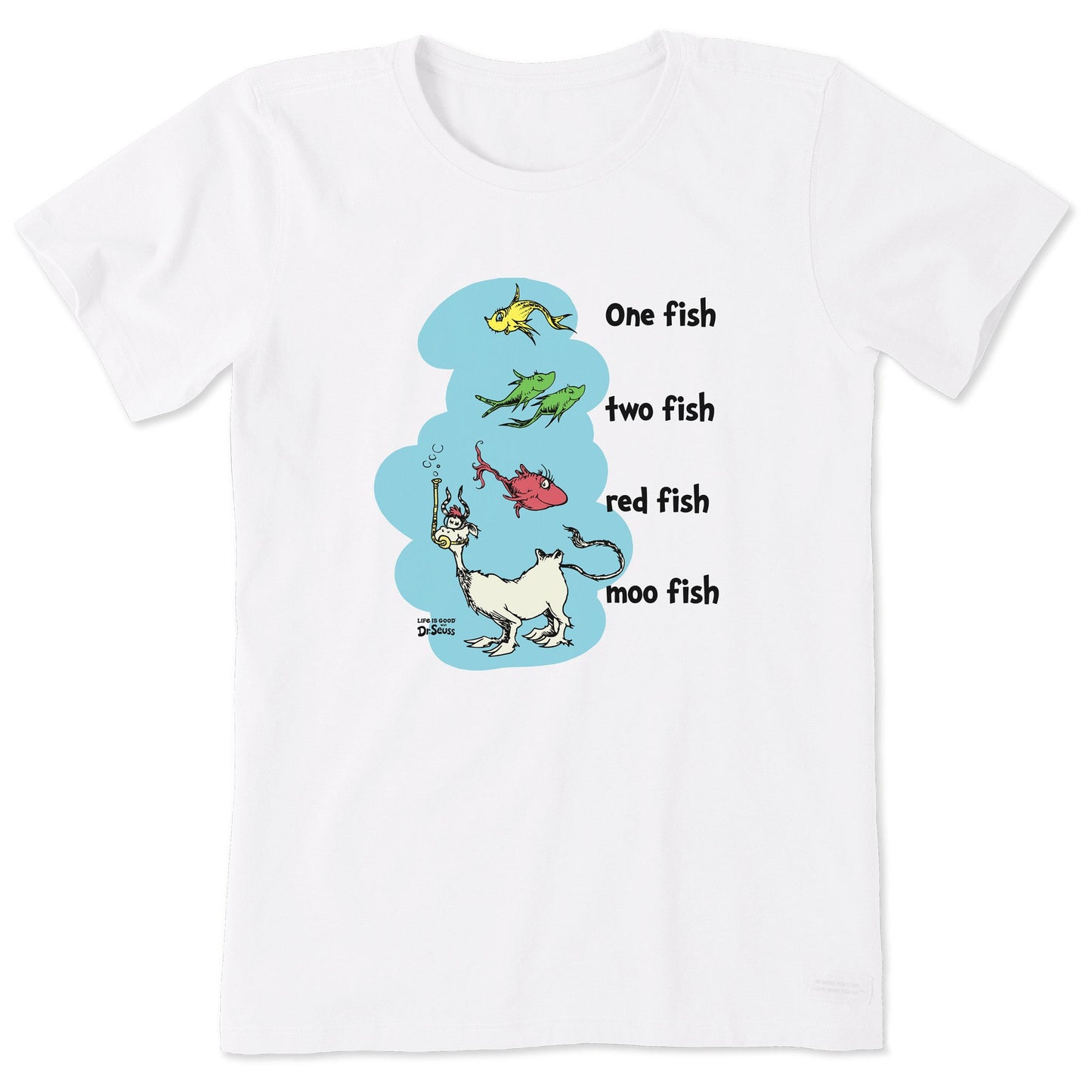 Women's One Fish Two Fish Red Fish Moo Fish Short Sleeve Tee