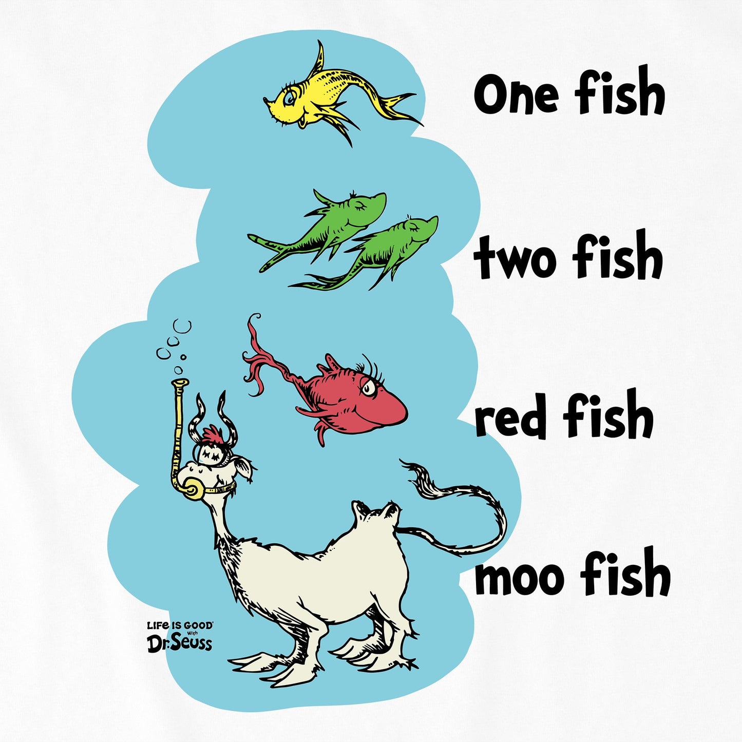 Women's One Fish Two Fish Red Fish Moo Fish Short Sleeve Tee