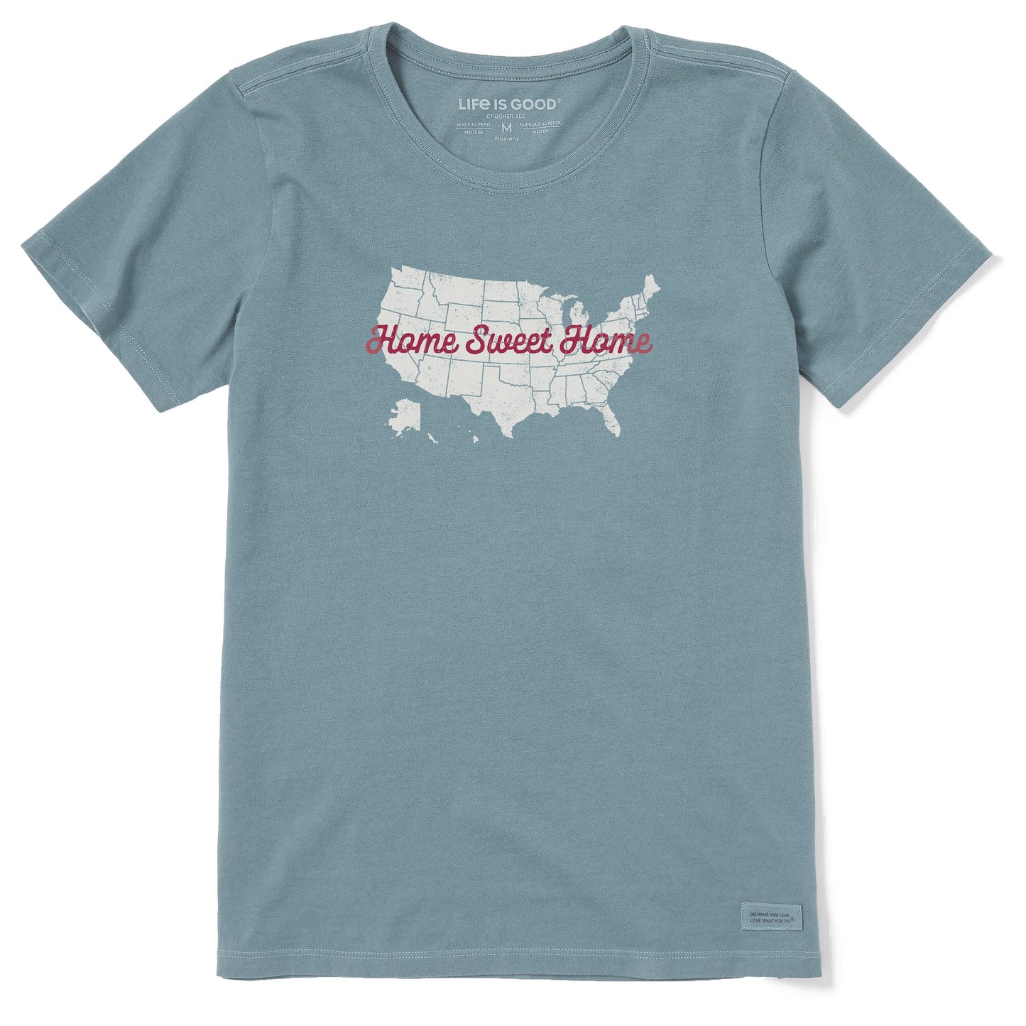 Women's Home Sweet Home USA Short Sleeve Crusher Tee