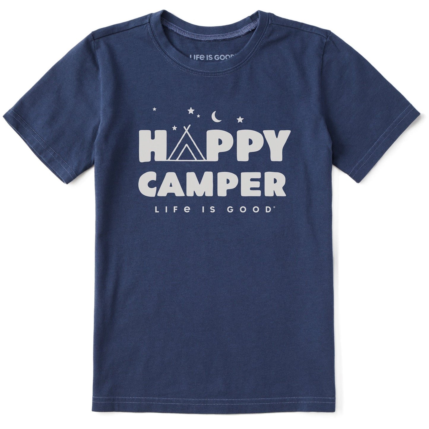 Kids Happy Camper Tent Night Short Sleeve Crusher Tee