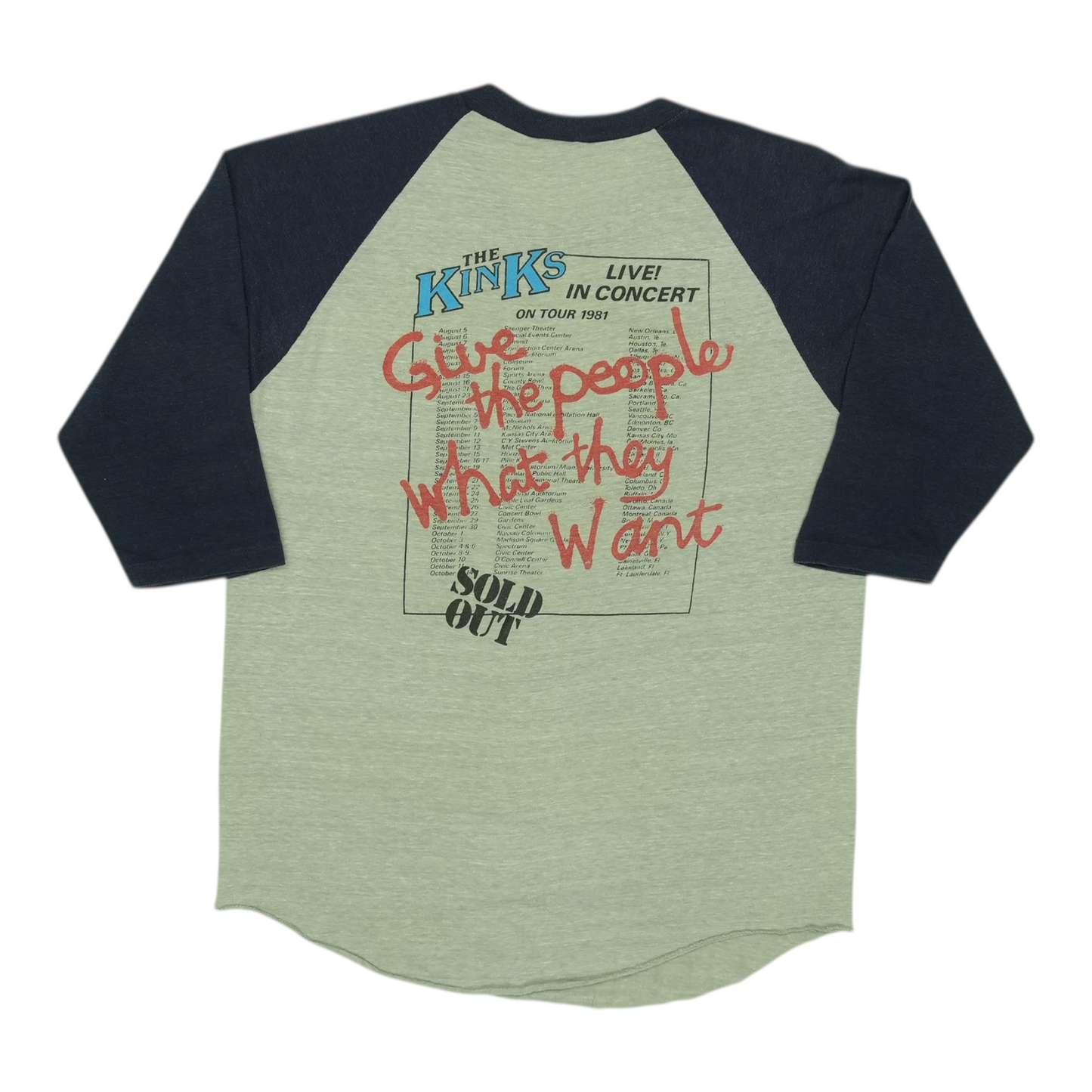 1981 The Kinks Give The People What They Want Tour Jersey Shirt Style001