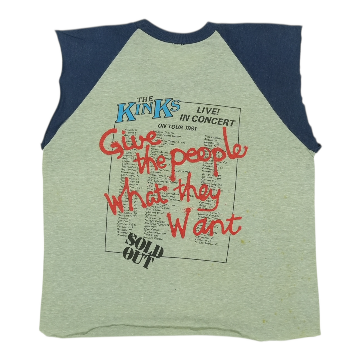 1981 The Kinks Give The People What They Want Tour Jersey Shirt Style002
