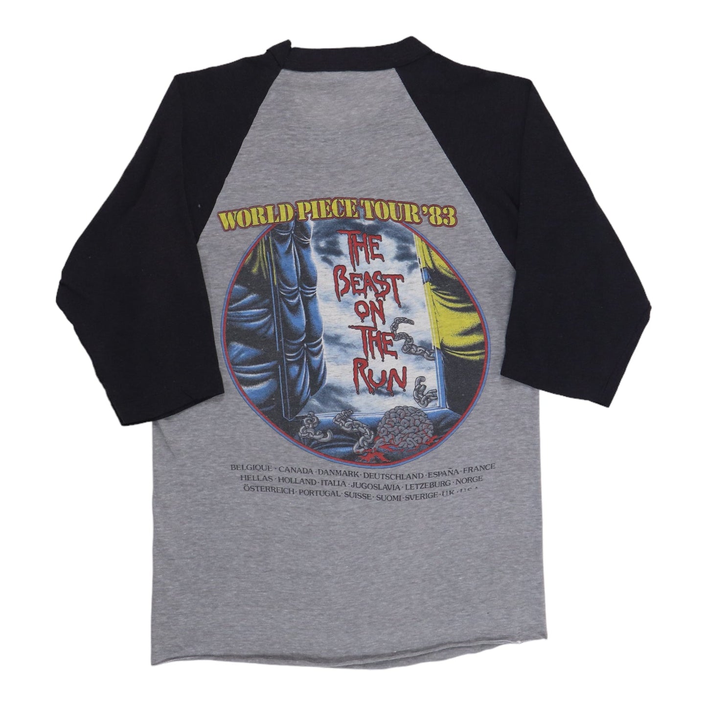 1983 Iron Maiden World Piece Tour Jersey Shirt Style001