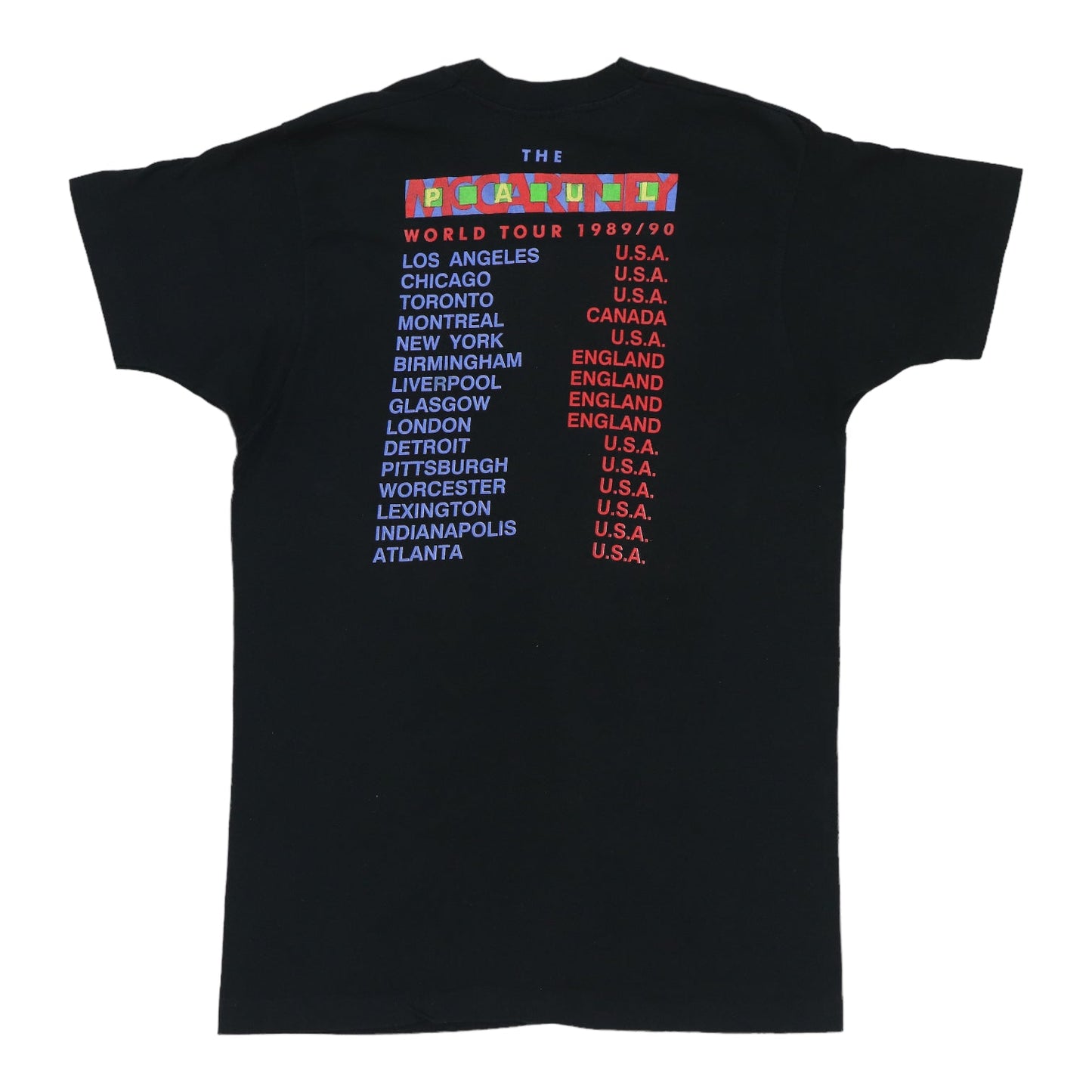 1989 Paul McCartney World Tour Shirt Style014