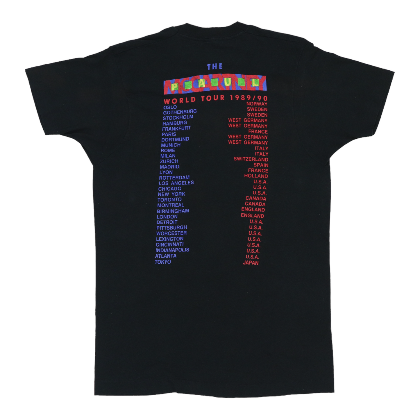 1989 Paul McCartney World Tour Shirt Style016