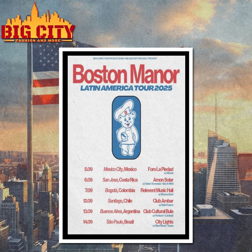 2025 Boston Manor Latin America Tour Poster Shirt