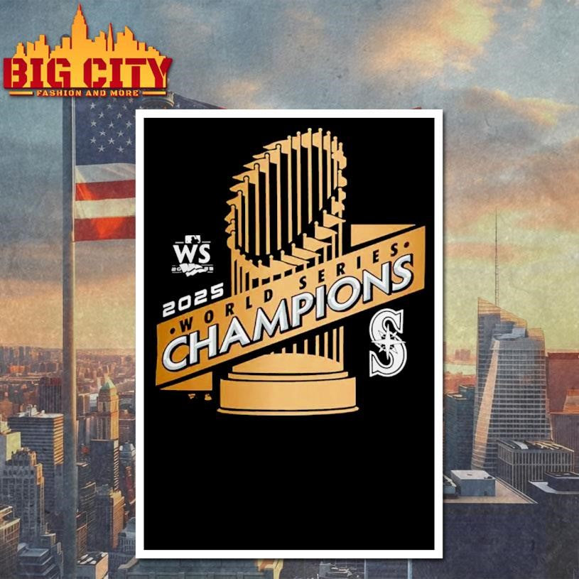 2025 MLB World Series Champions Seattle Mariners Gold Shirt