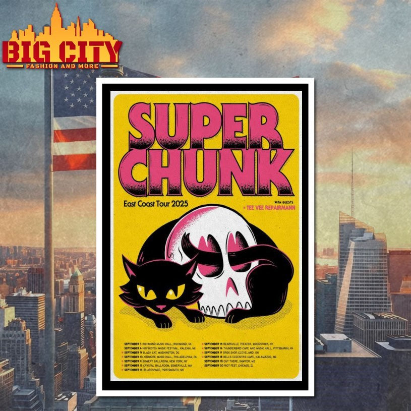 2025 Superchunk East Coast Tour Poster Shirts