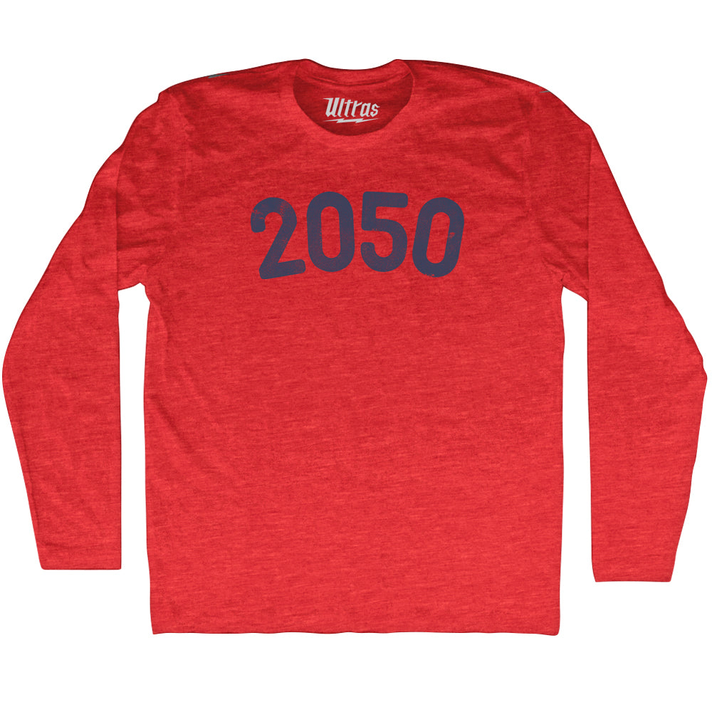 2050 Year Celebration Adult Tri-Blend Long Sleeve T-shirt Style001
